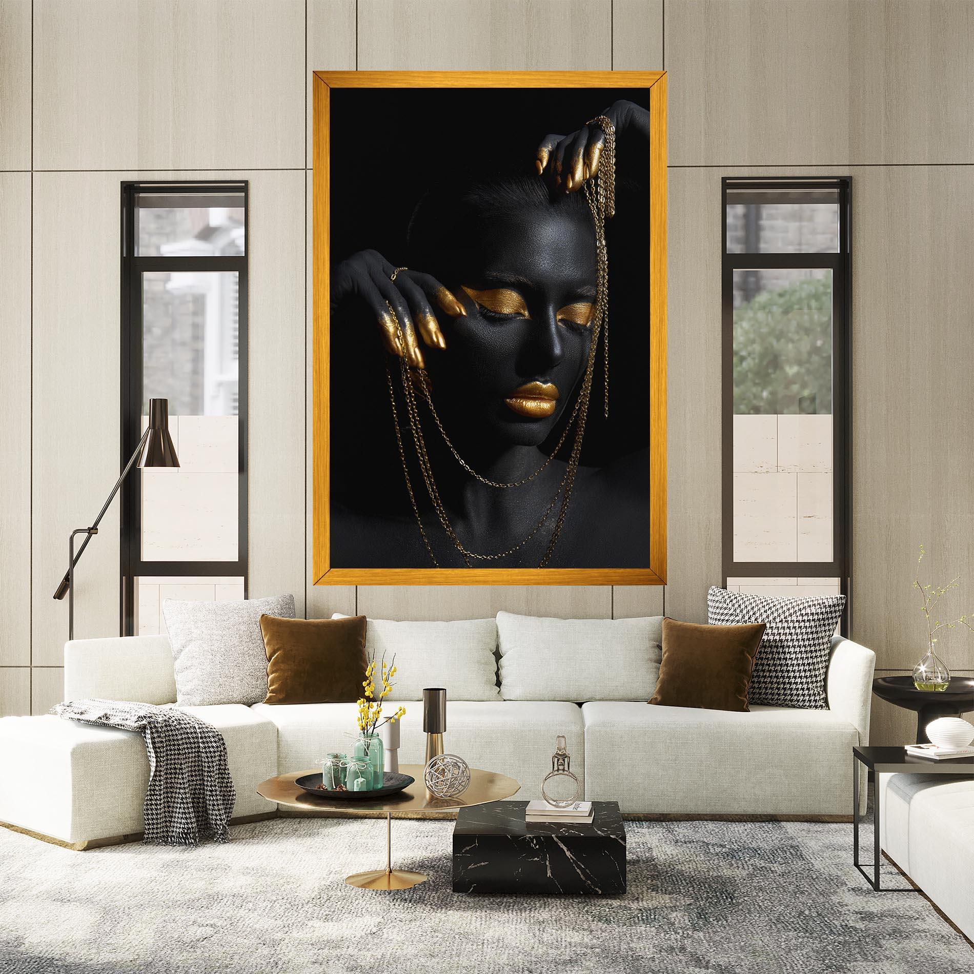 Obraz na Płótnie Gold Black Skin mockup 2