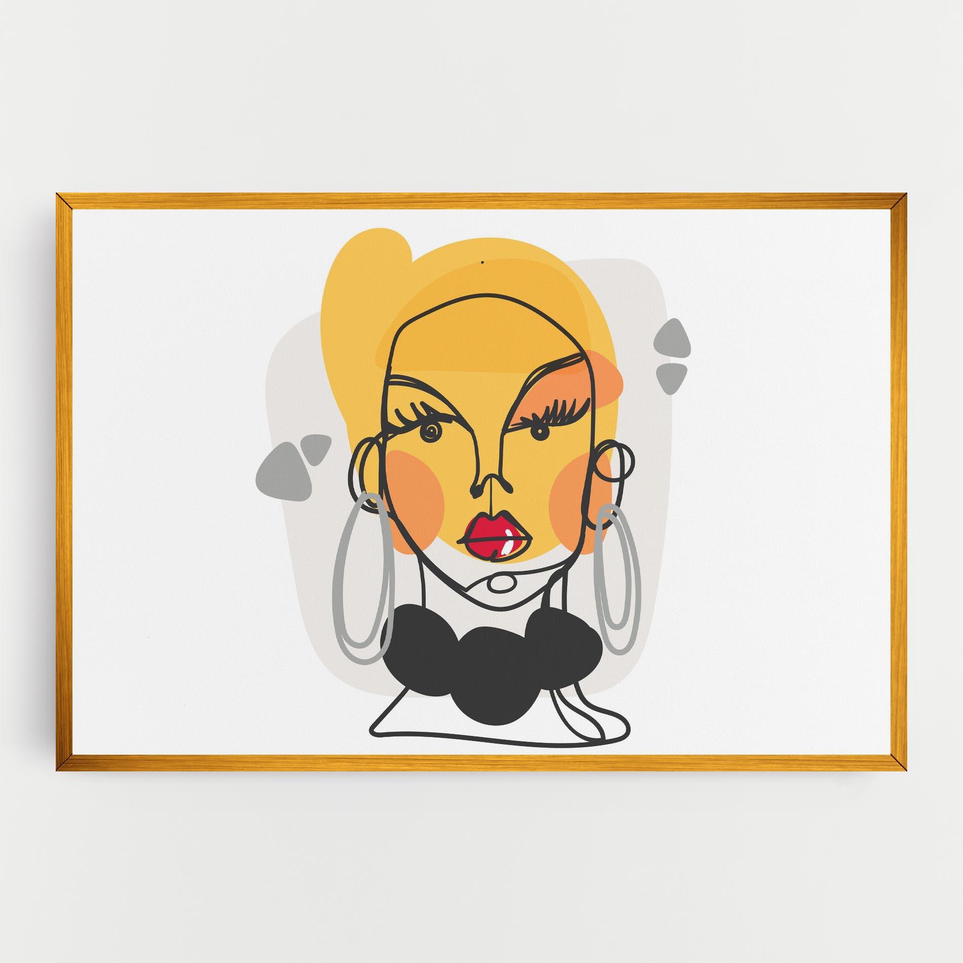 Obraz na Płótnie Abstract Blonde Face mockup 0