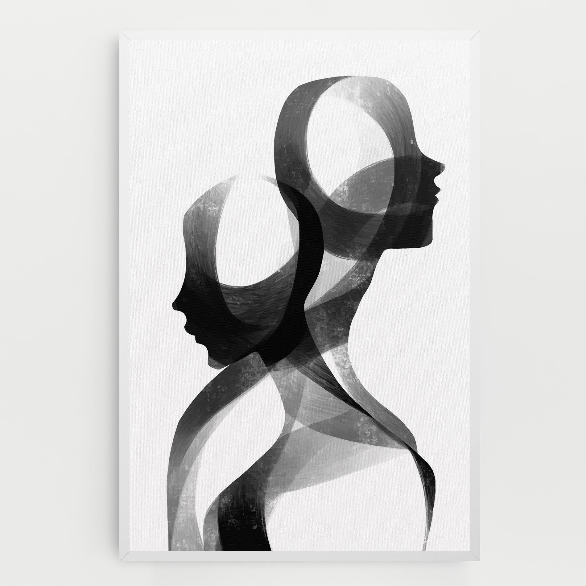 Obraz na Płótnie Abstract Grey Couple mockup 0