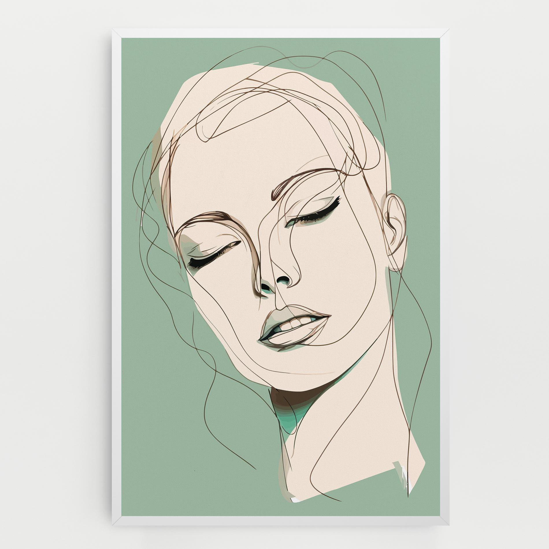 Obraz na Płótnie Green White Face mockup 0