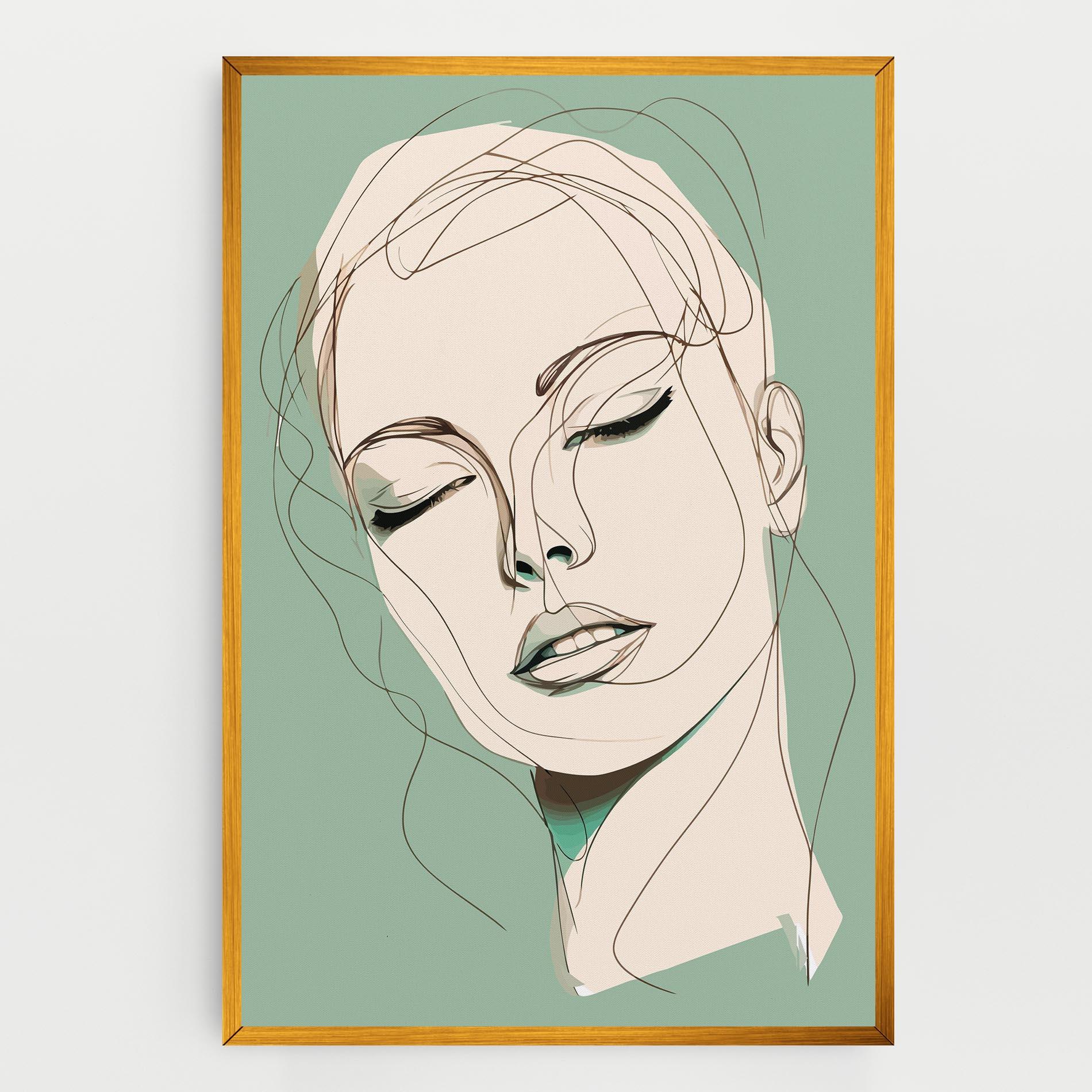 Obraz na Płótnie Green White Face mockup 0