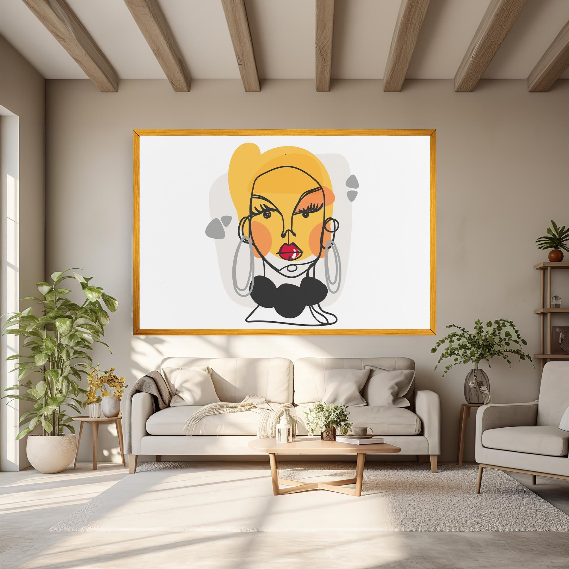 Obraz na Płótnie Abstract Blonde Face mockup 6