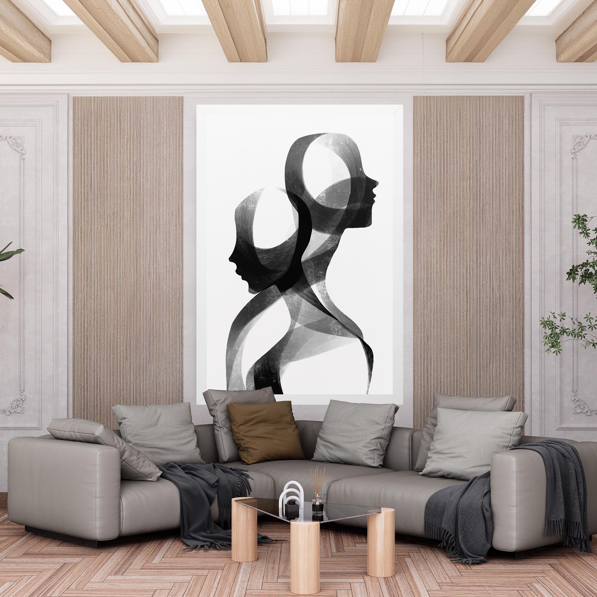 Obraz na Płótnie Abstract Grey Couple mockup 6
