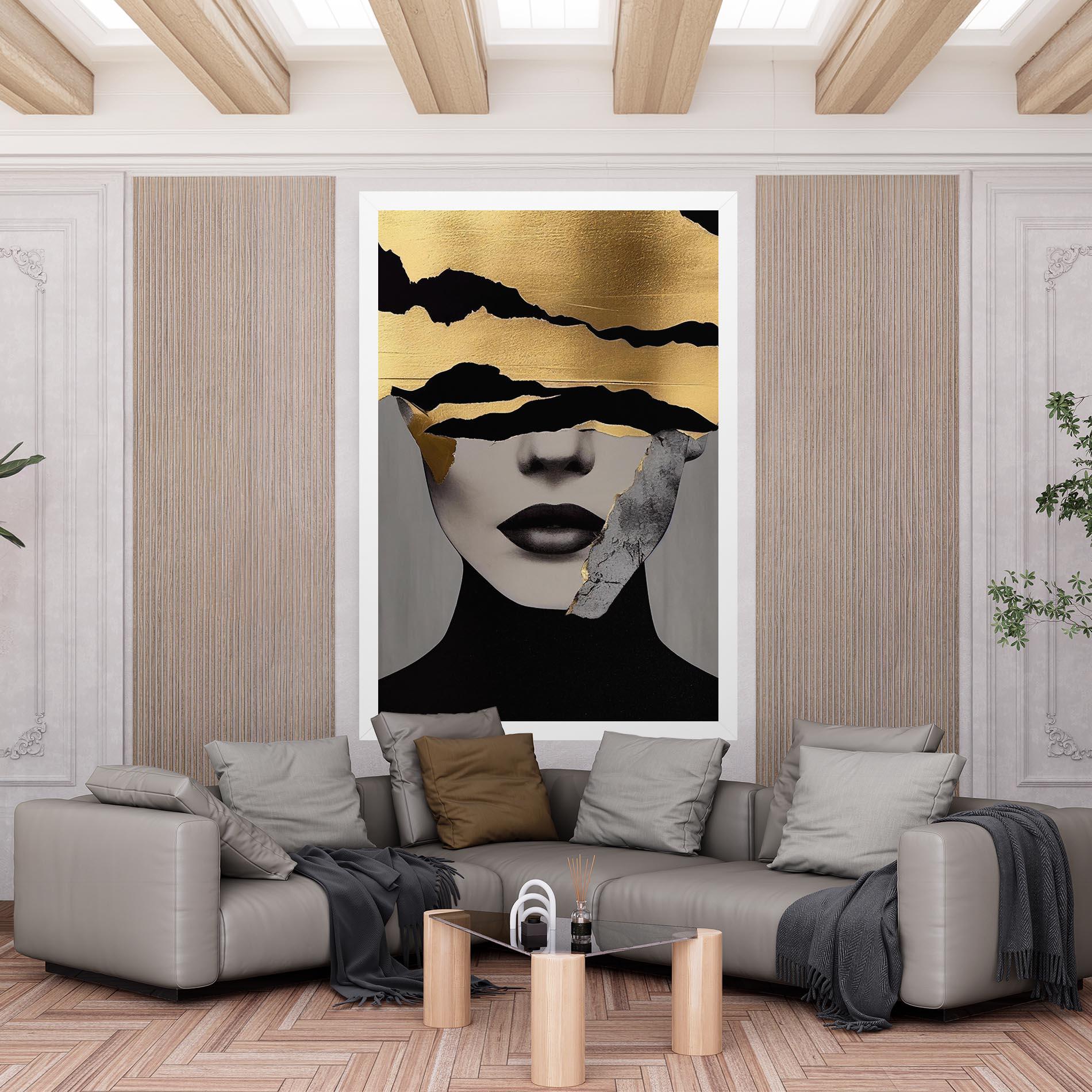 Obraz na Płótnie Modern Golden Paint mockup 6