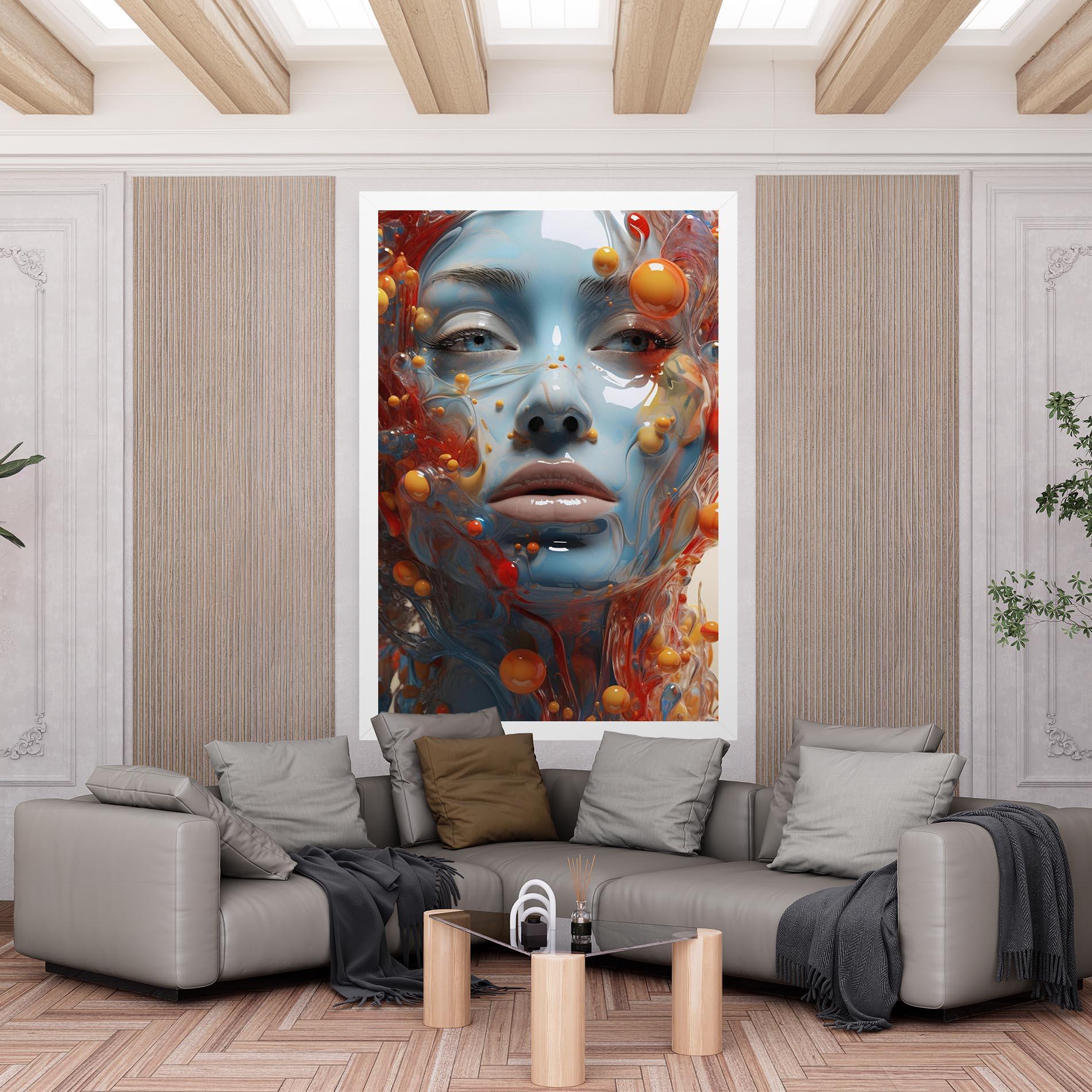 Obraz na Płótnie Pretty Blue Face mockup 6