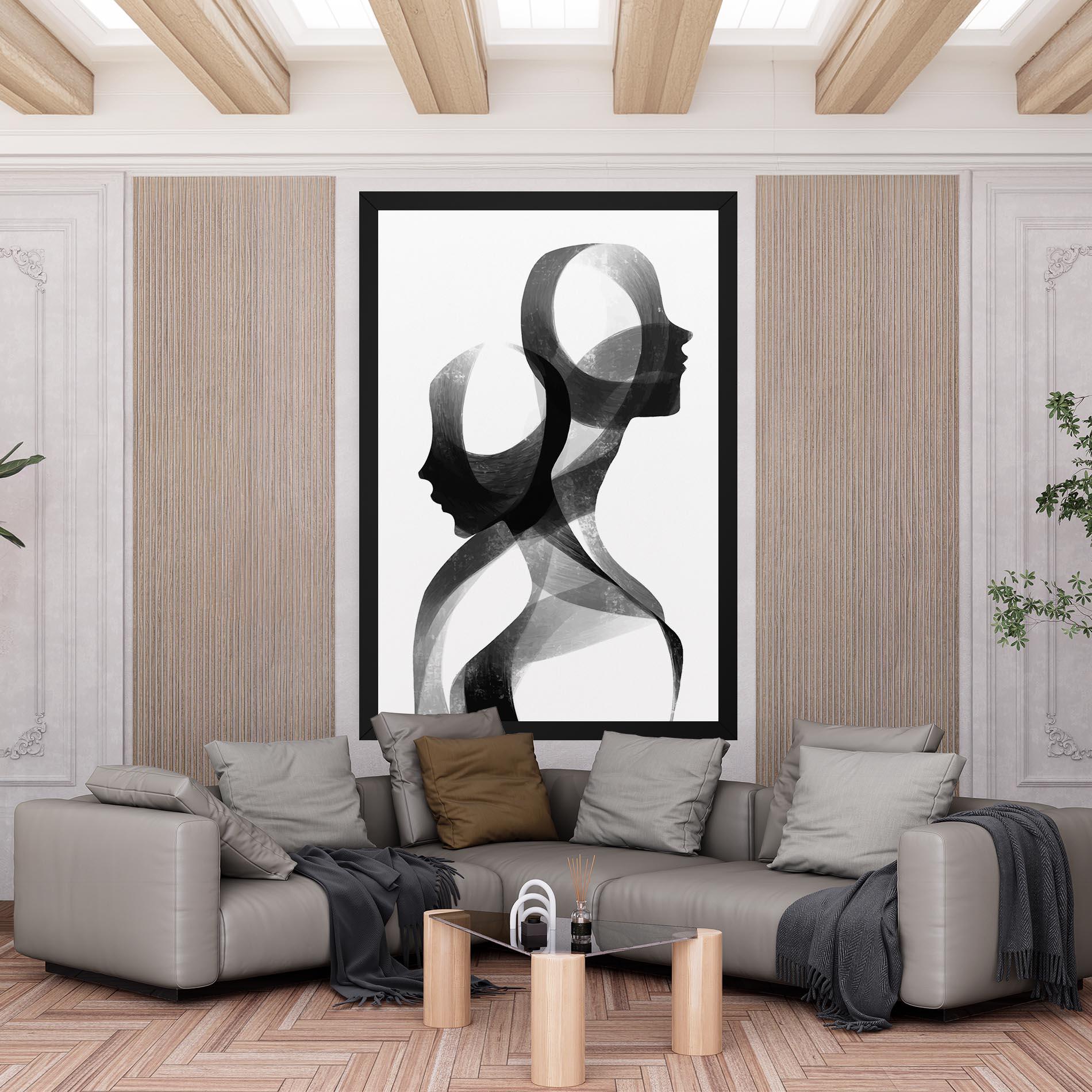 Obraz na Płótnie Abstract Grey Couple mockup 6