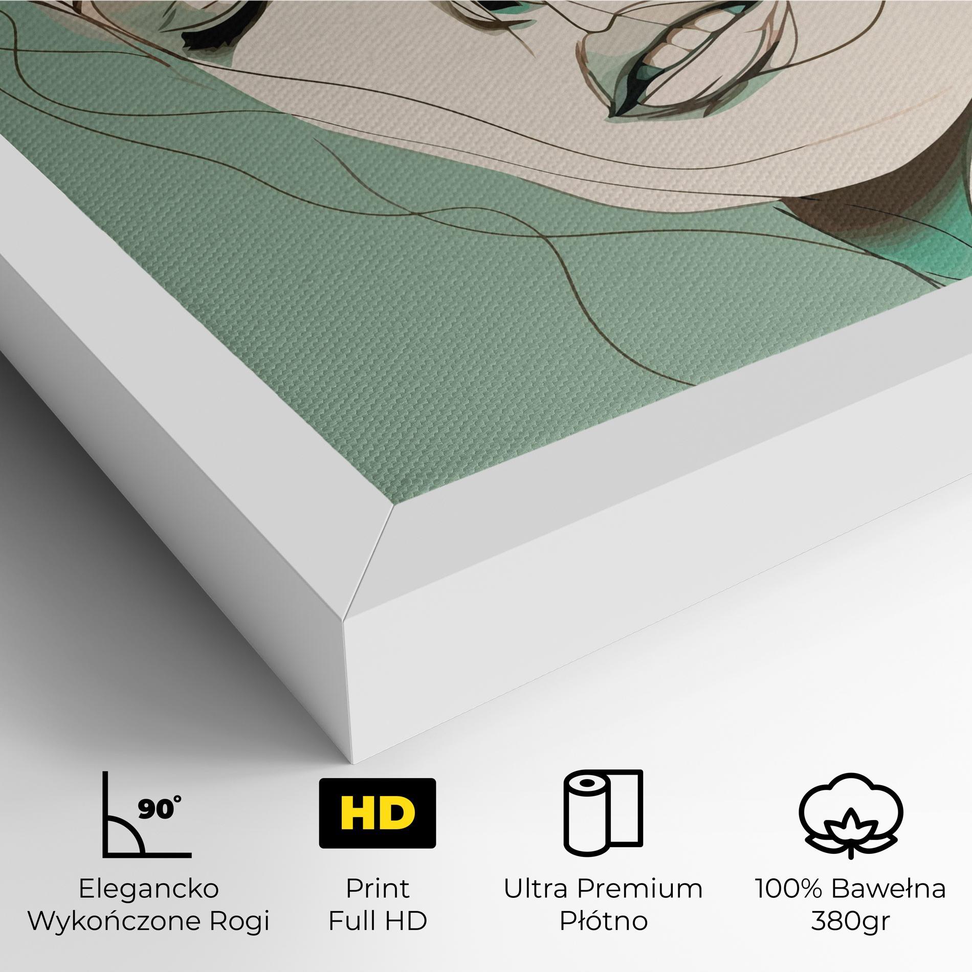 Obraz na Płótnie Green White Face mockup 4