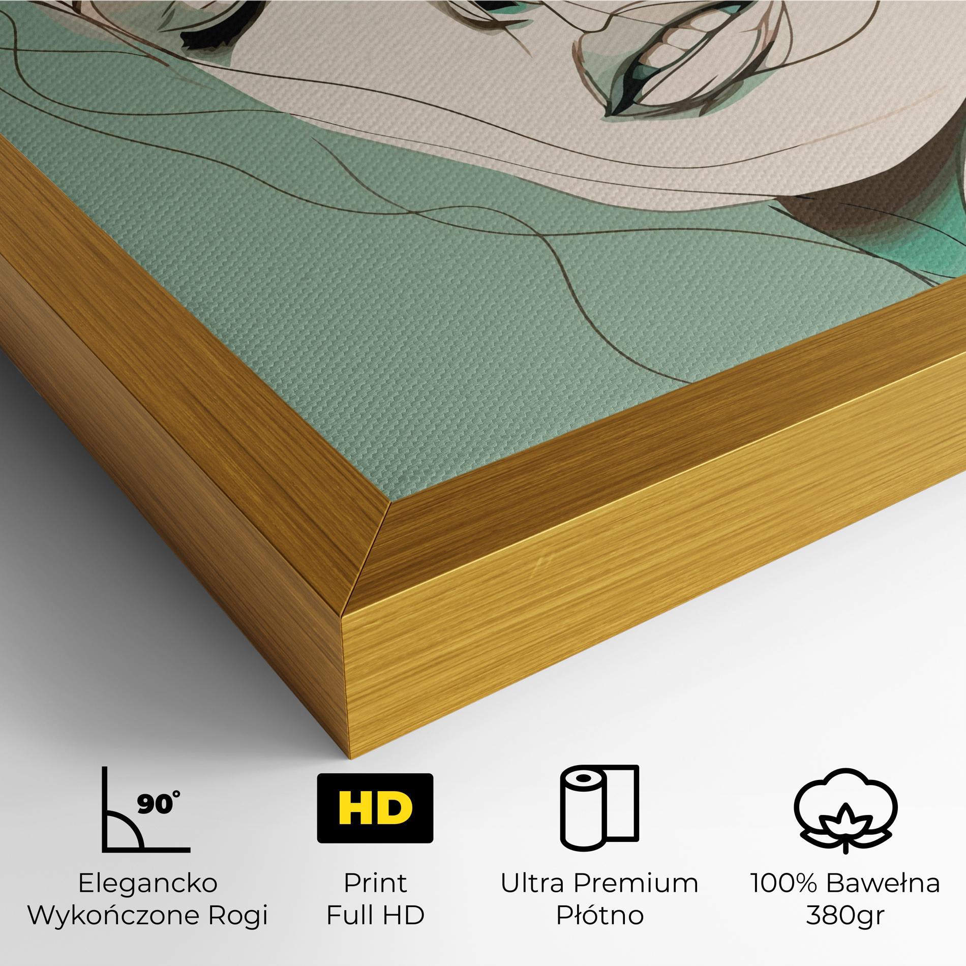 Obraz na Płótnie Green White Face mockup 4