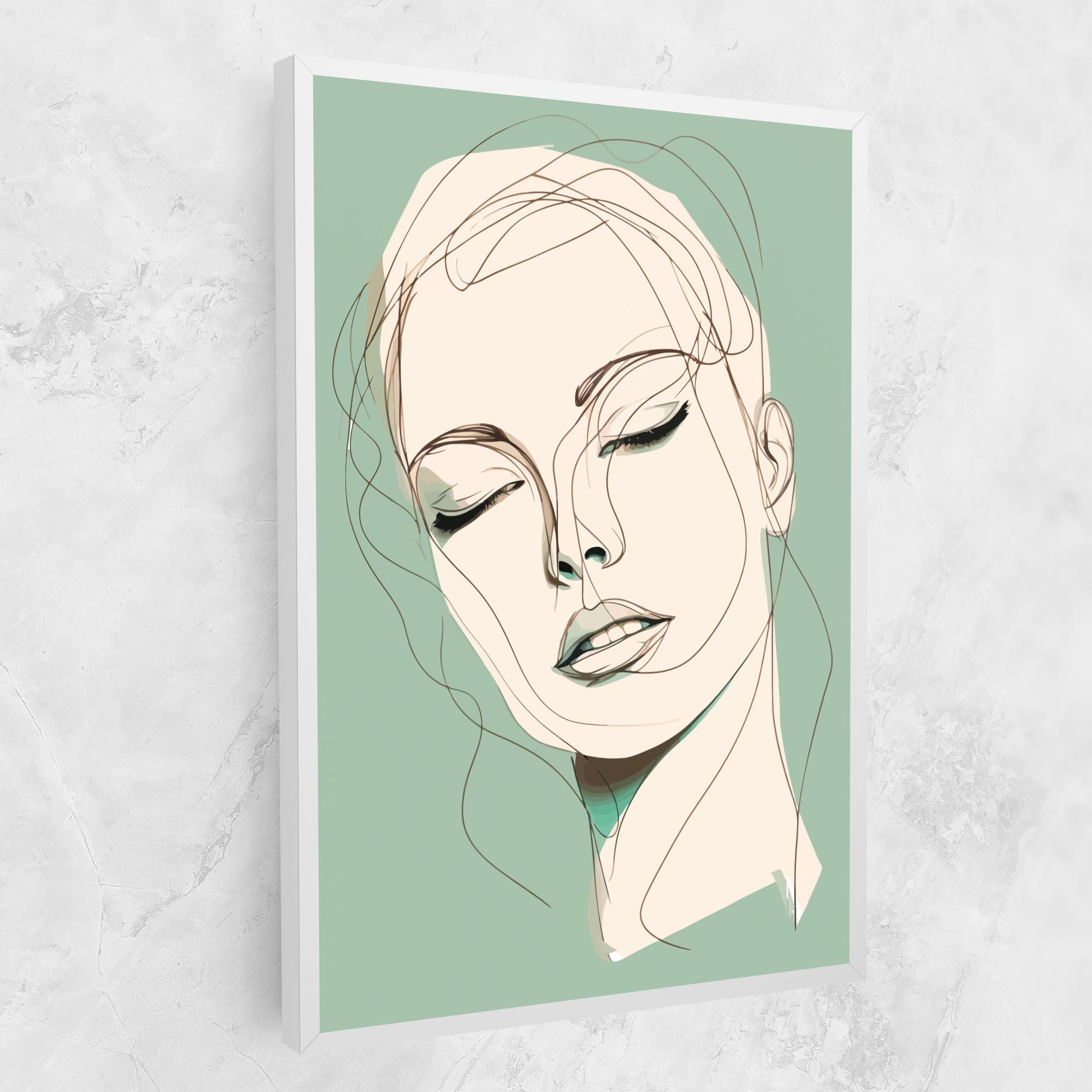 Obraz na Płótnie Green White Face mockup 1