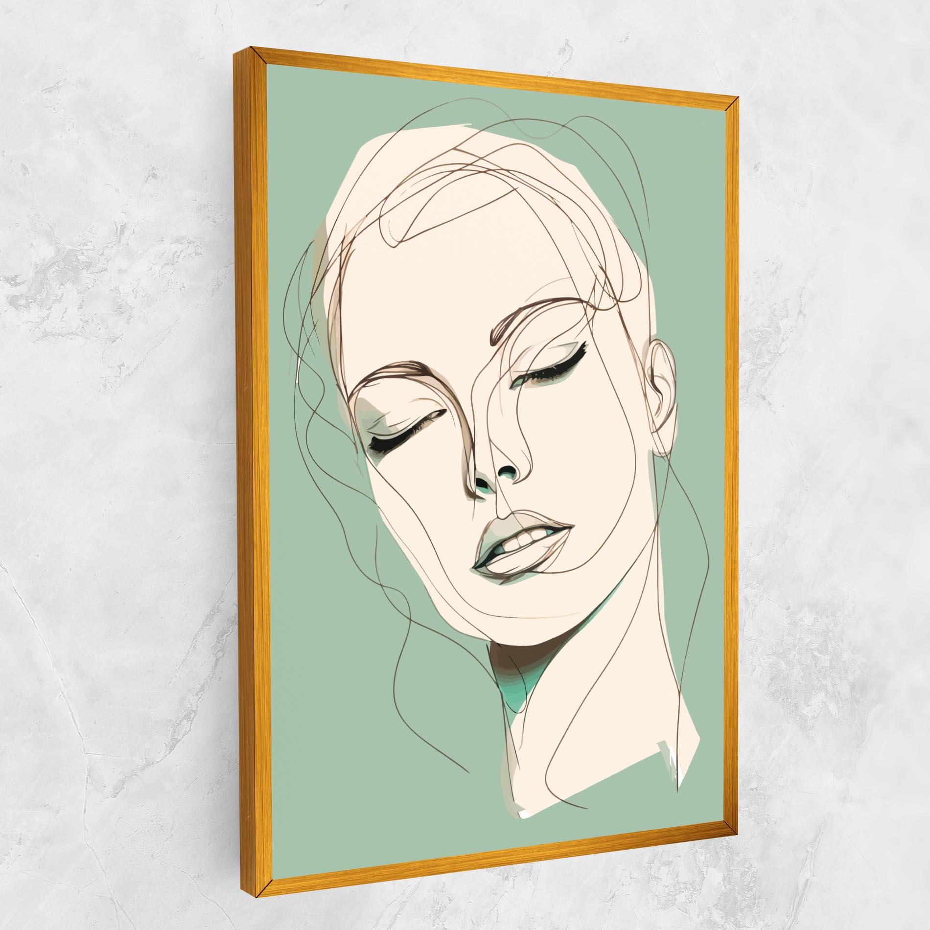 Obraz na Płótnie Green White Face mockup 1