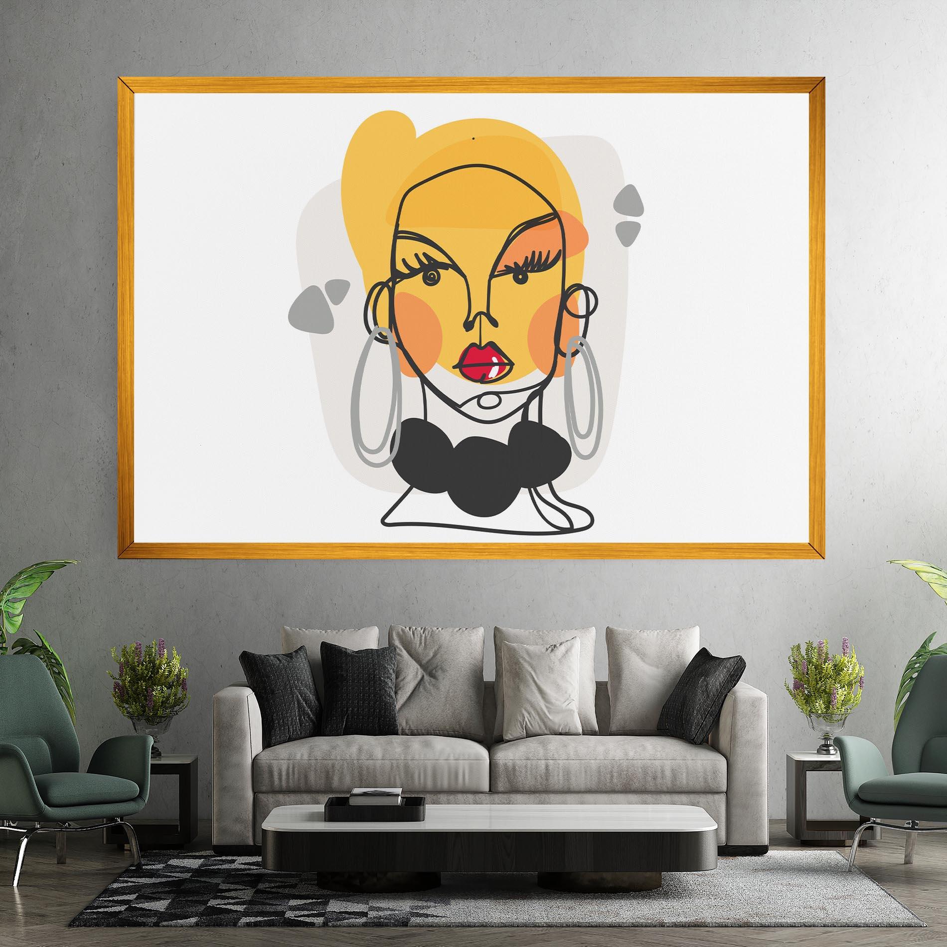 Obraz na Płótnie Abstract Blonde Face mockup 7