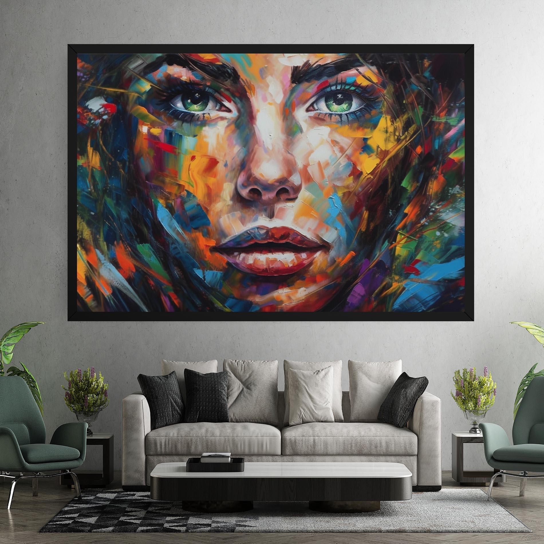 Obraz na Płótnie Vibrant Color Woman Paint mockup 7