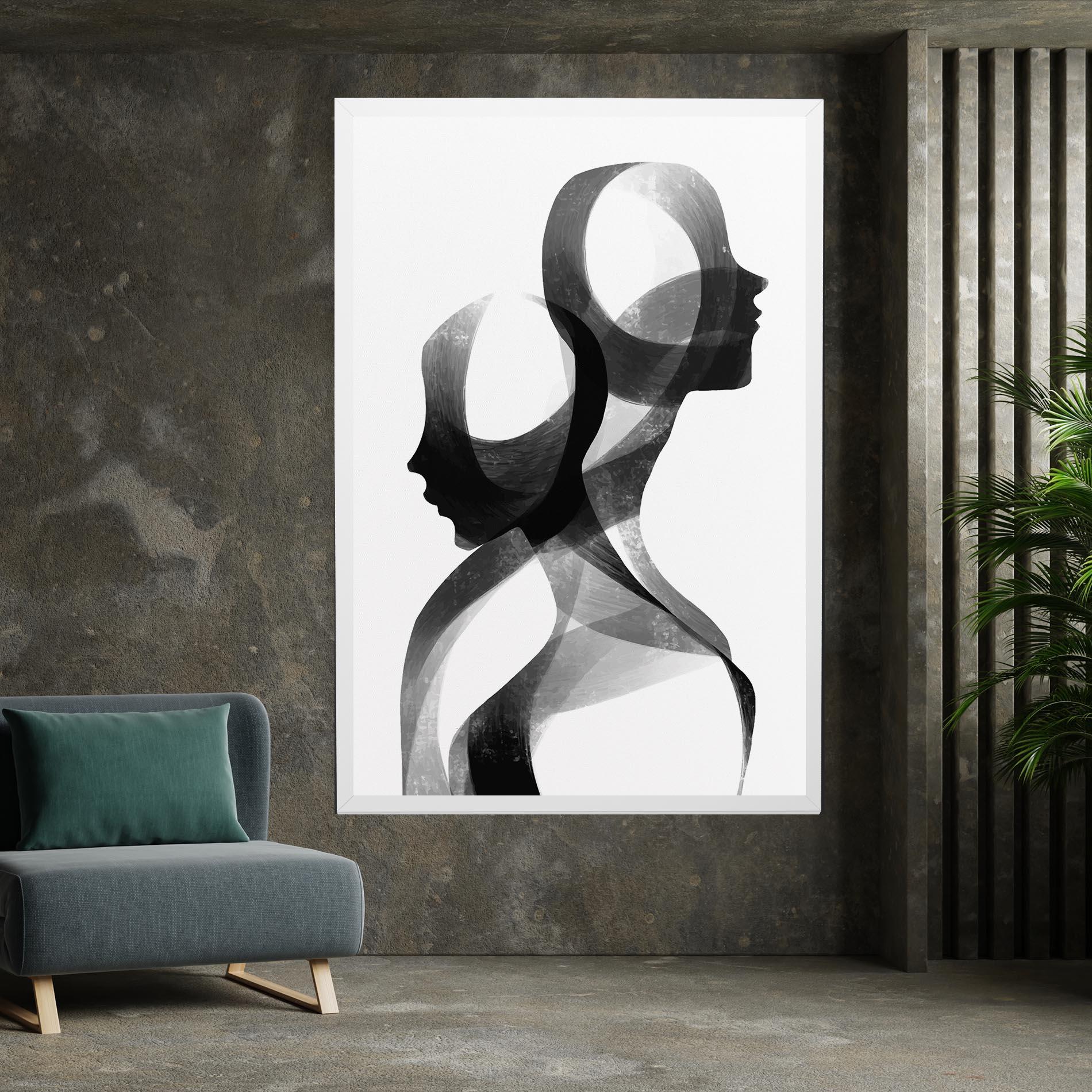 Obraz na Płótnie Abstract Grey Couple mockup 7