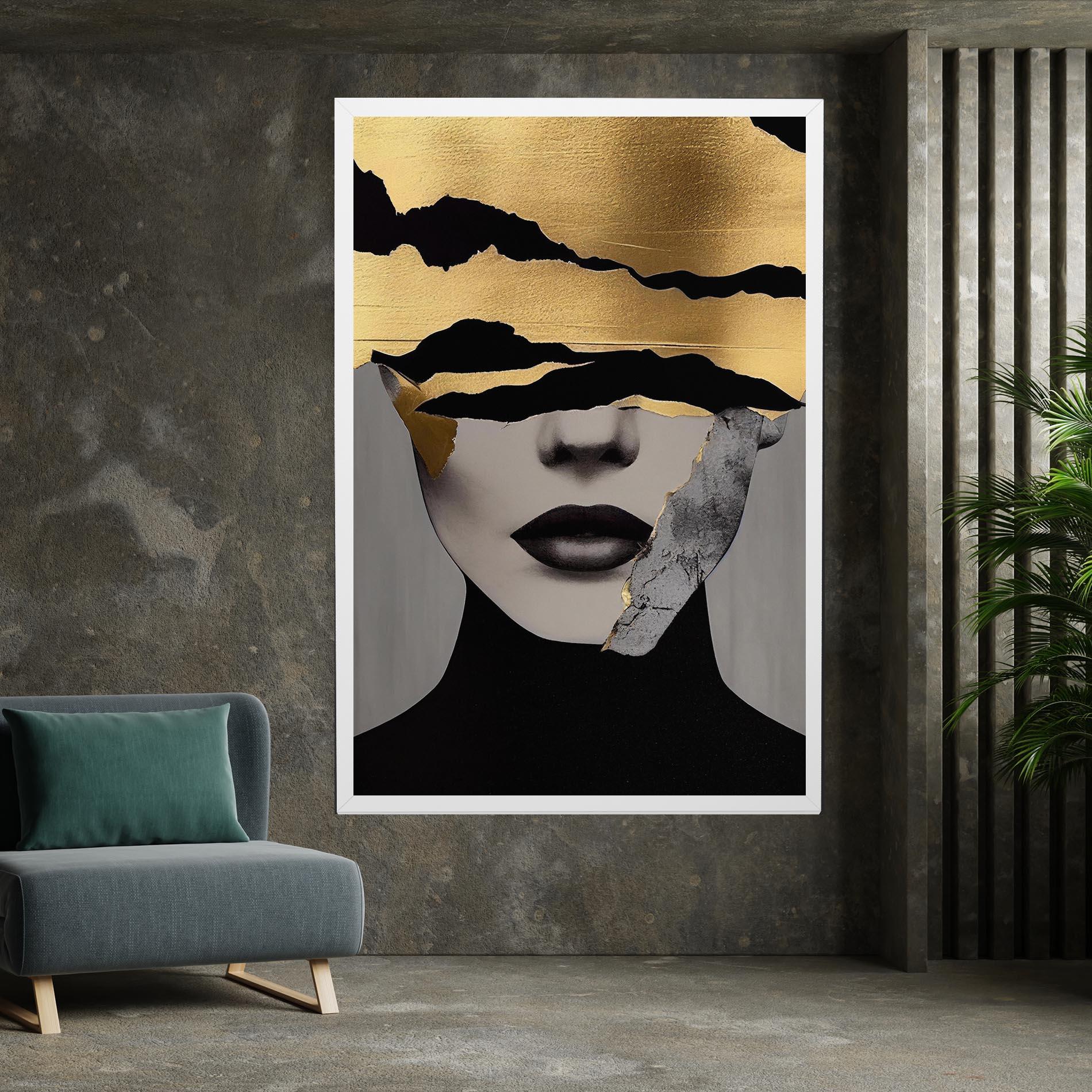 Obraz na Płótnie Modern Golden Paint mockup 7