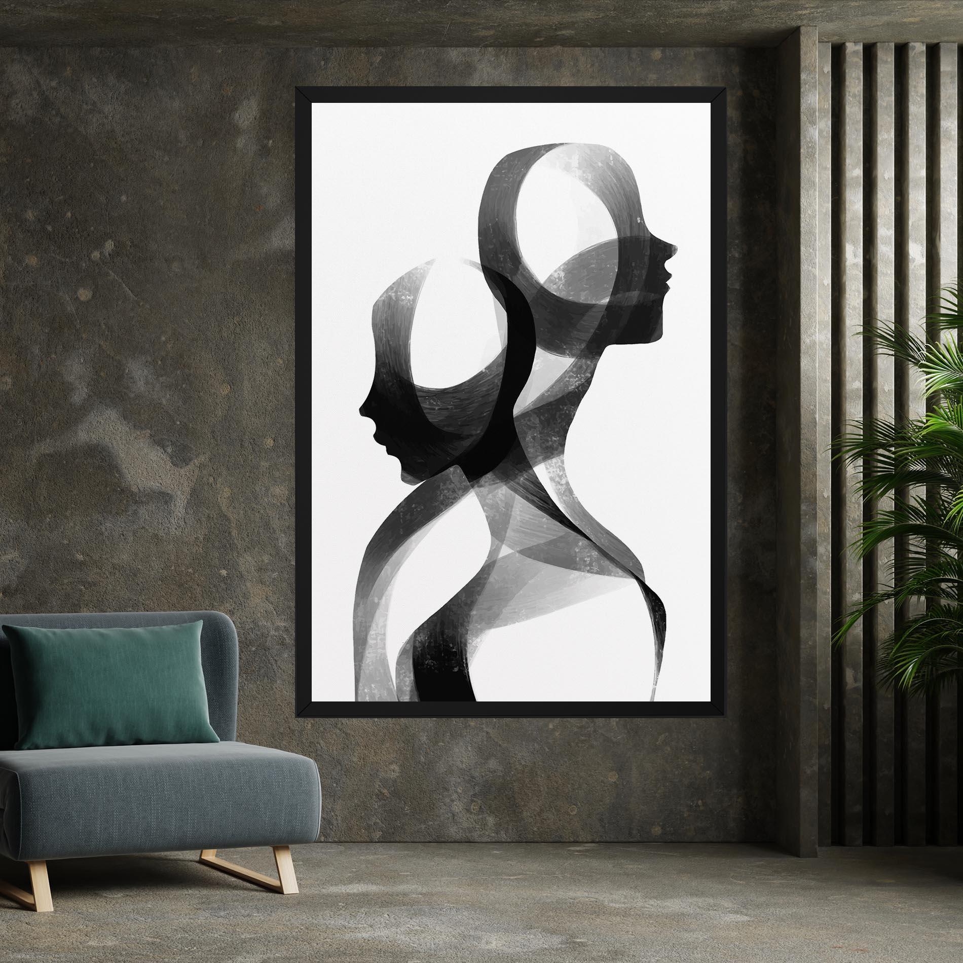Obraz na Płótnie Abstract Grey Couple mockup 7