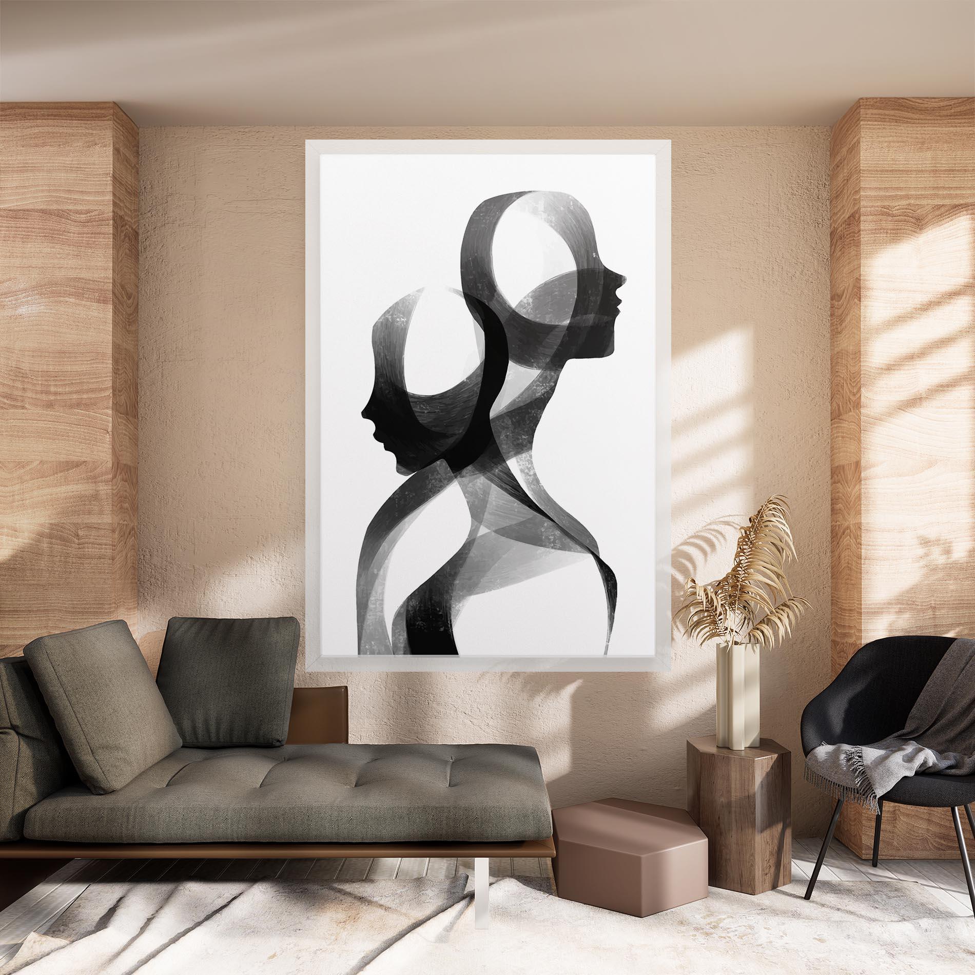 Obraz na Płótnie Abstract Grey Couple mockup 8