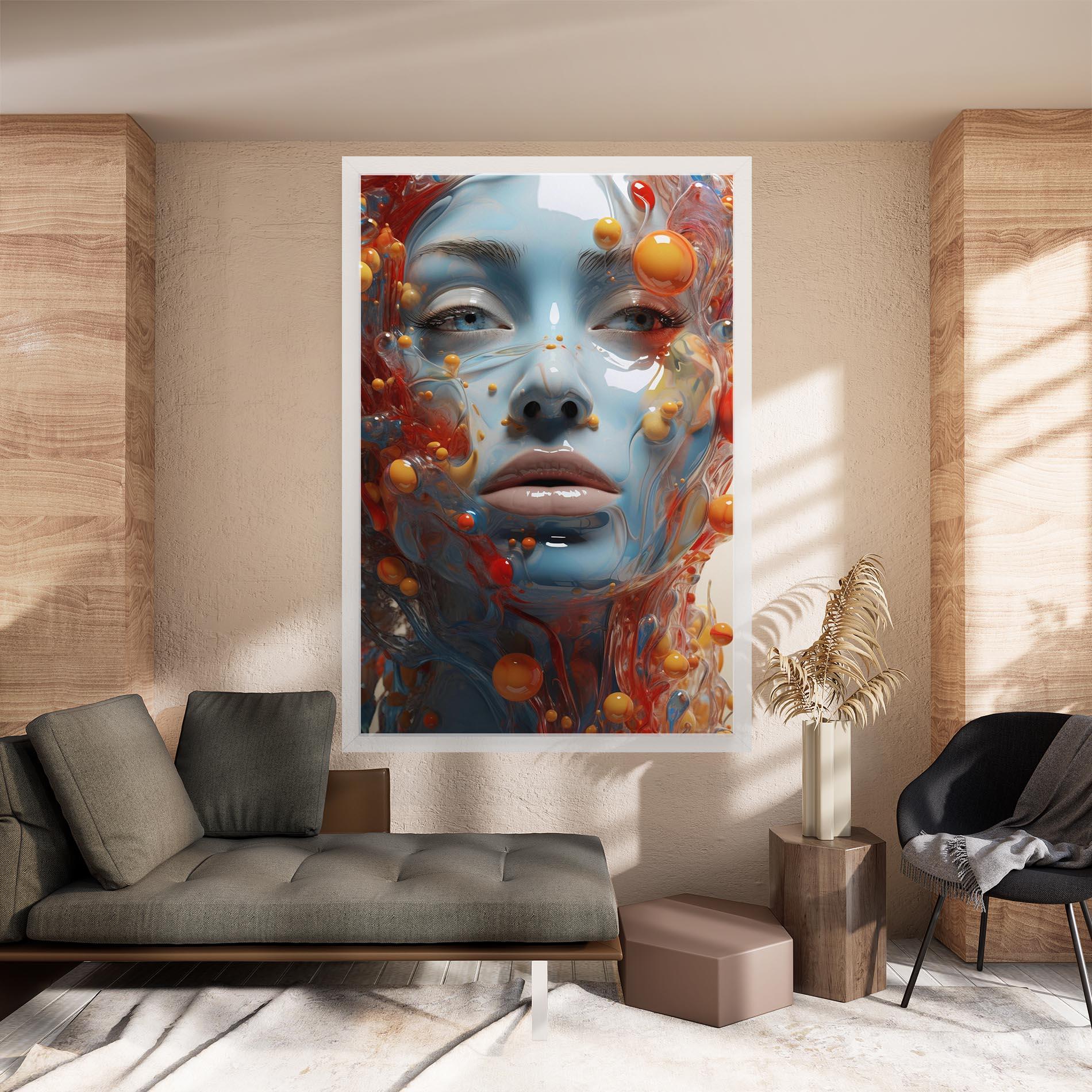 Obraz na Płótnie Pretty Blue Face mockup 8