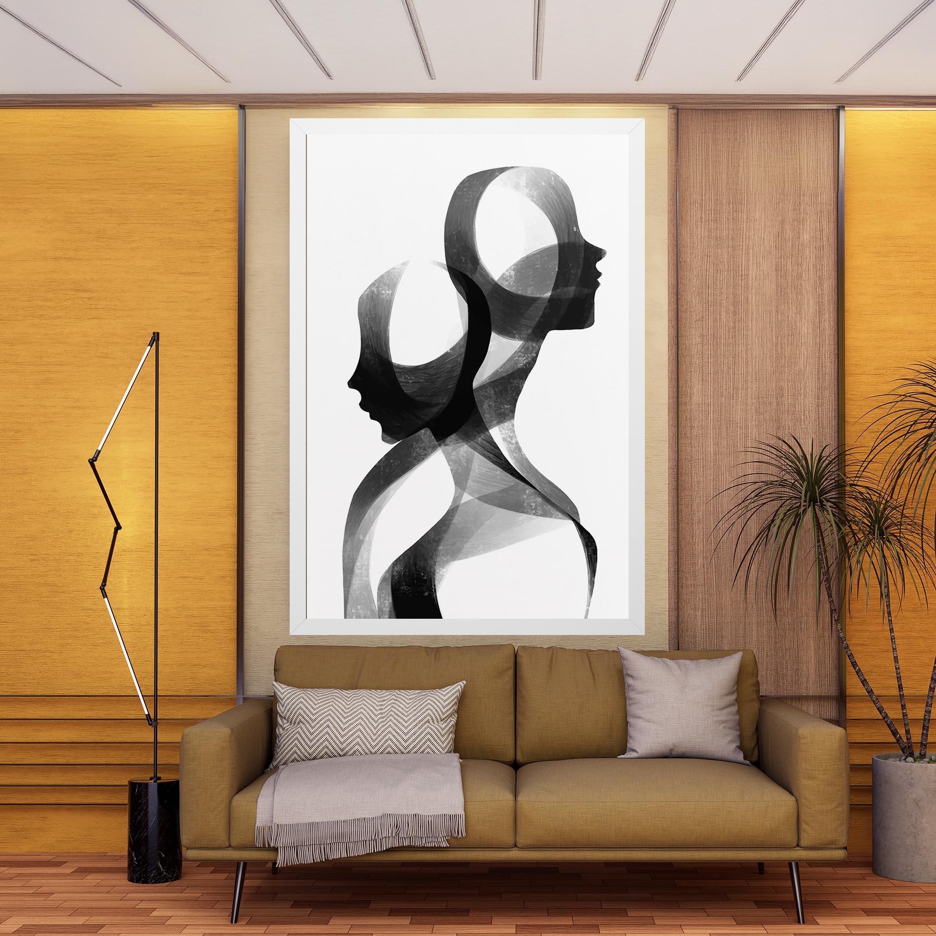 Obraz na Płótnie Abstract Grey Couple mockup 9