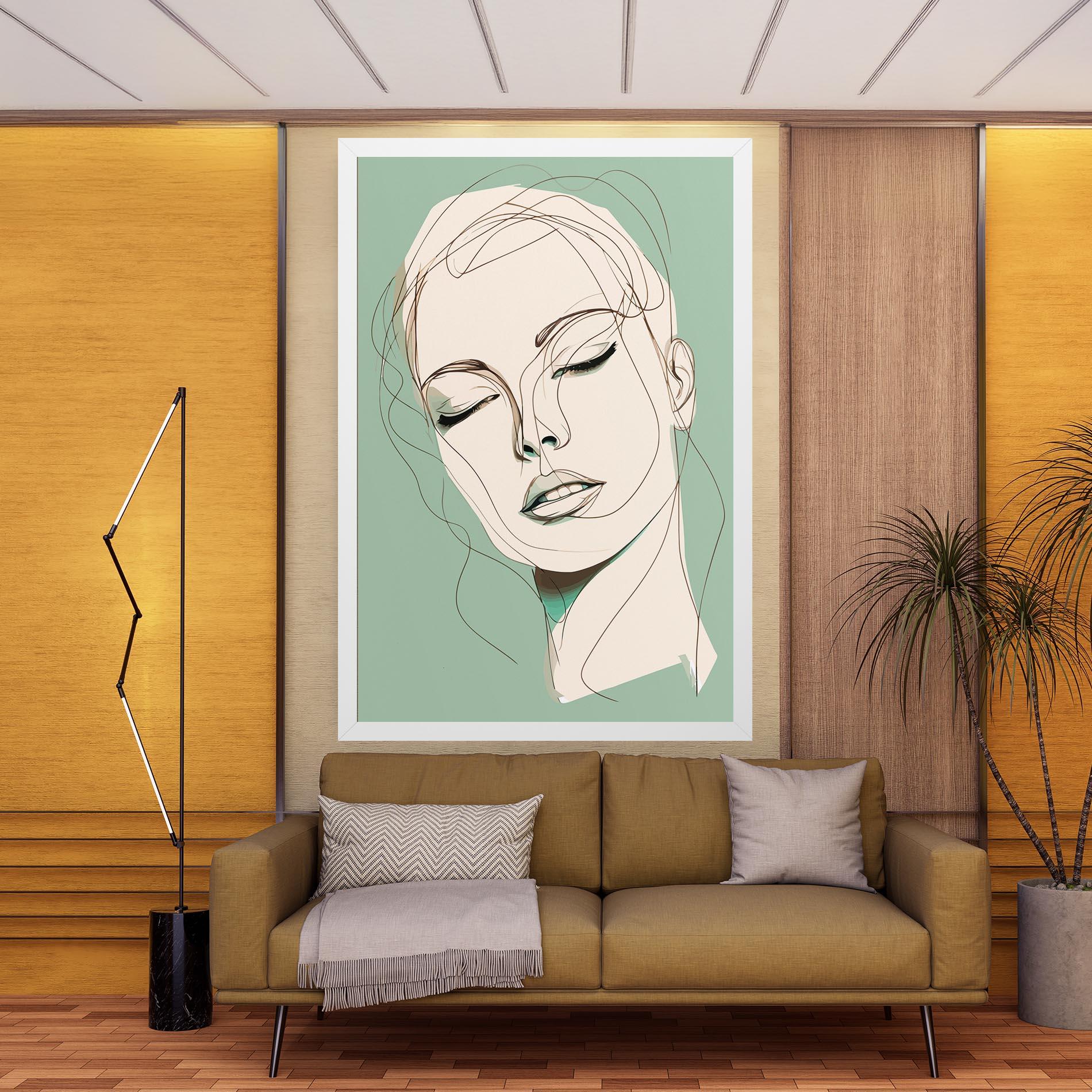 Obraz na Płótnie Green White Face mockup 9