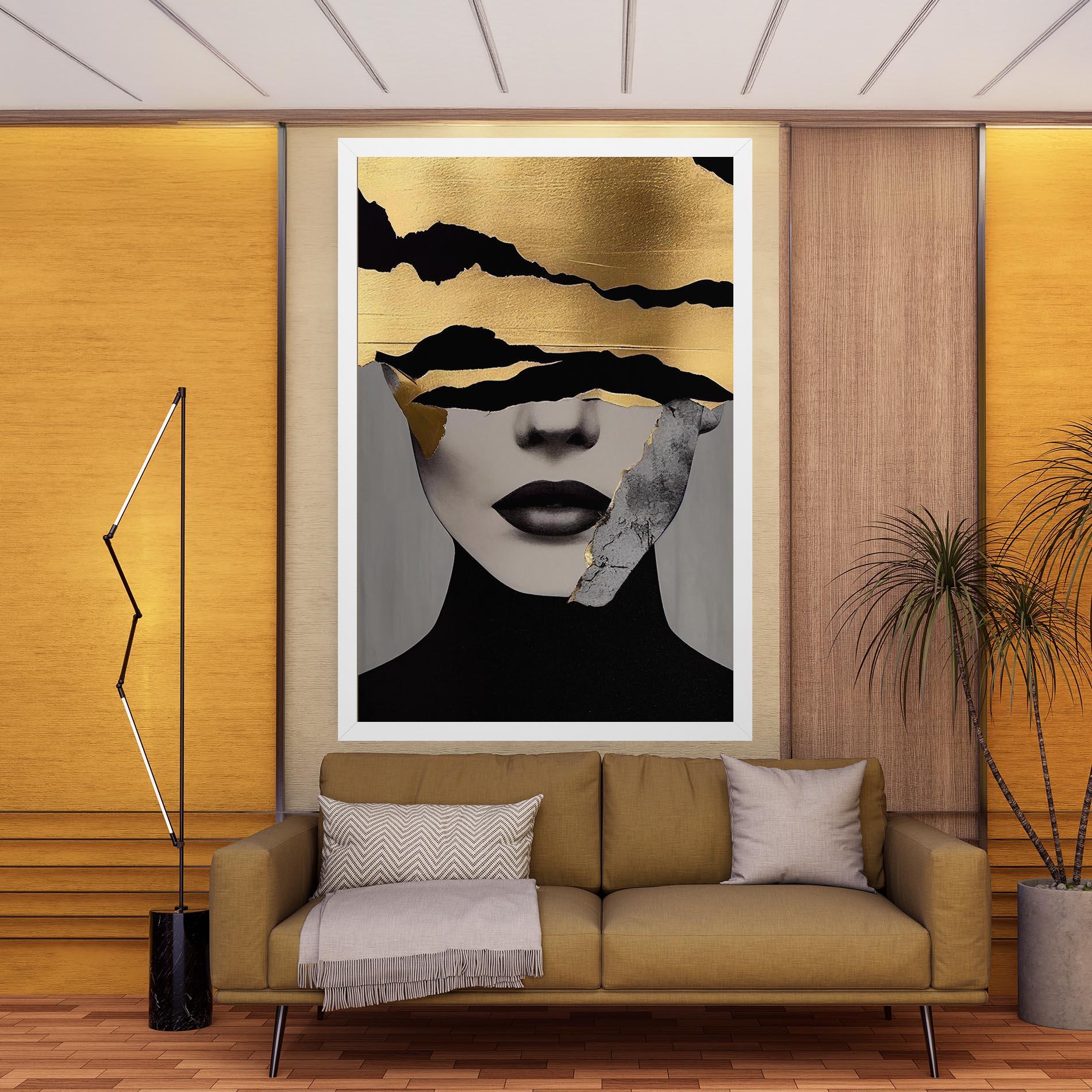 Obraz na Płótnie Modern Golden Paint mockup 9