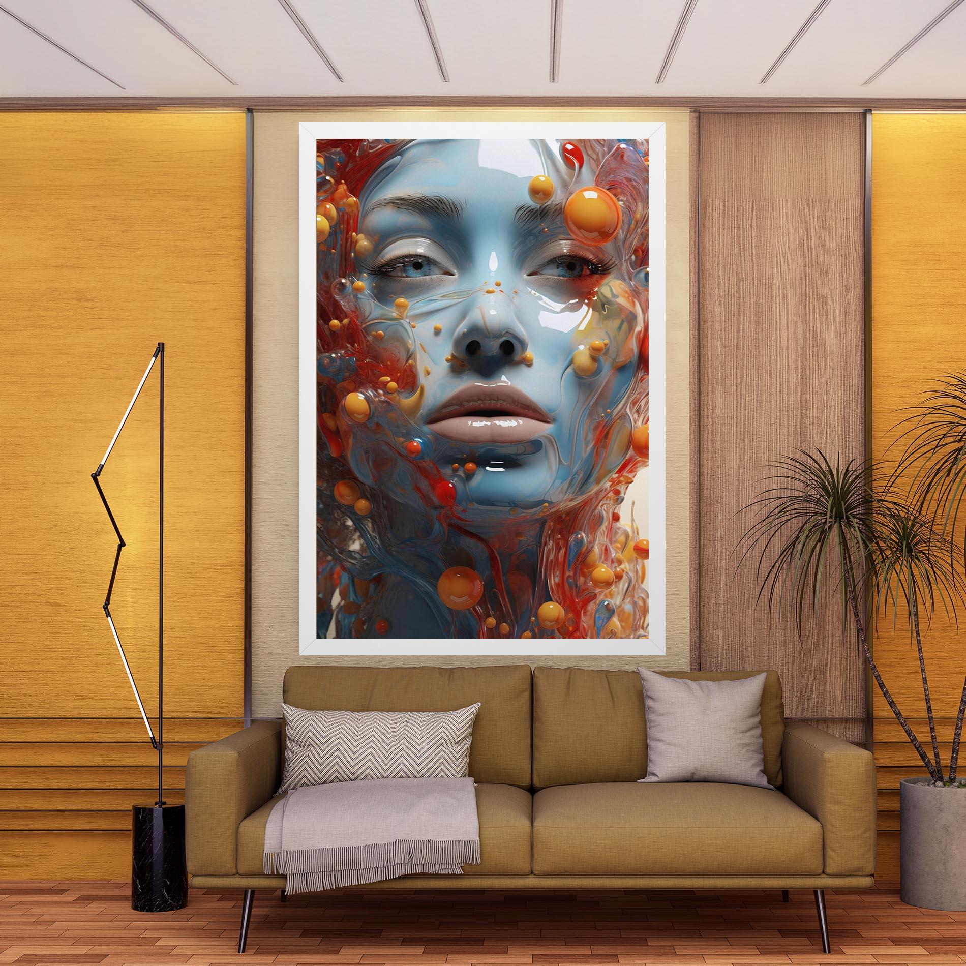 Obraz na Płótnie Pretty Blue Face mockup 9