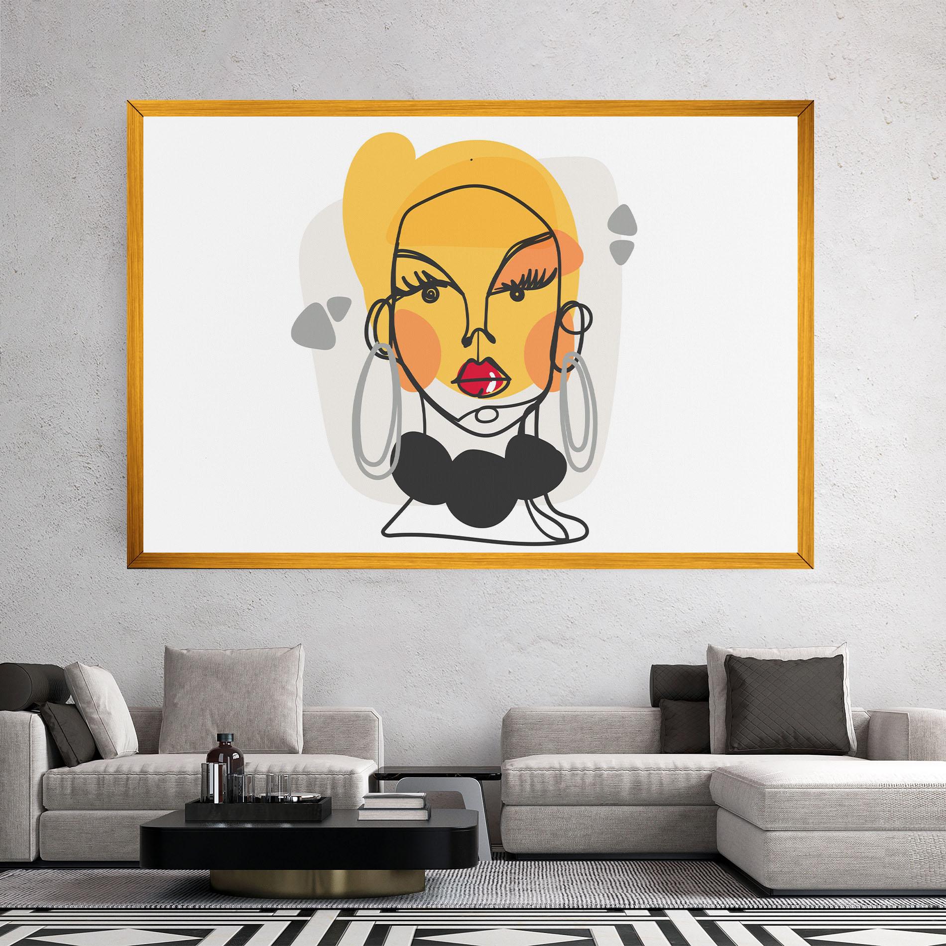 Obraz na Płótnie Abstract Blonde Face mockup 2