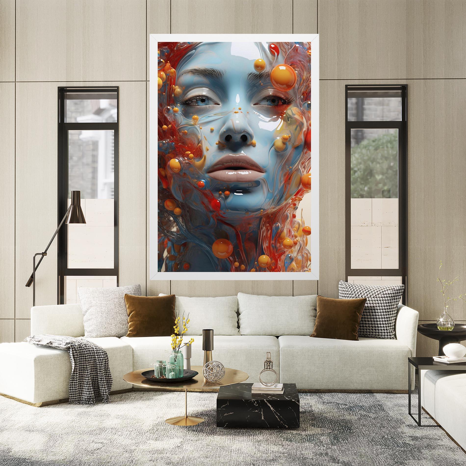 Obraz na Płótnie Pretty Blue Face mockup 2