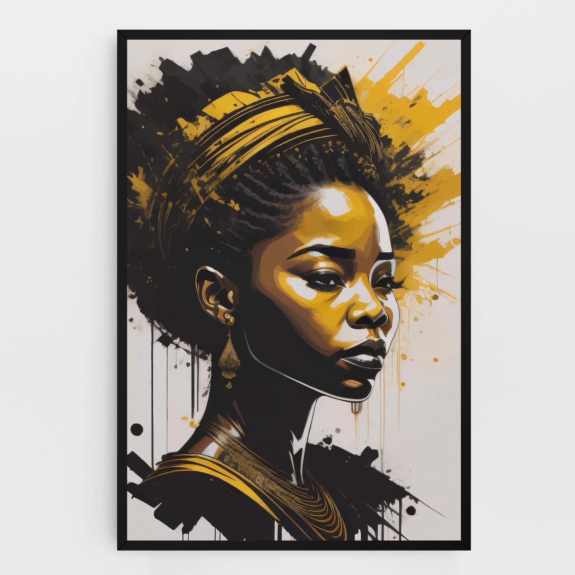 Obraz na Płótnie Gold African Woman mockup 0