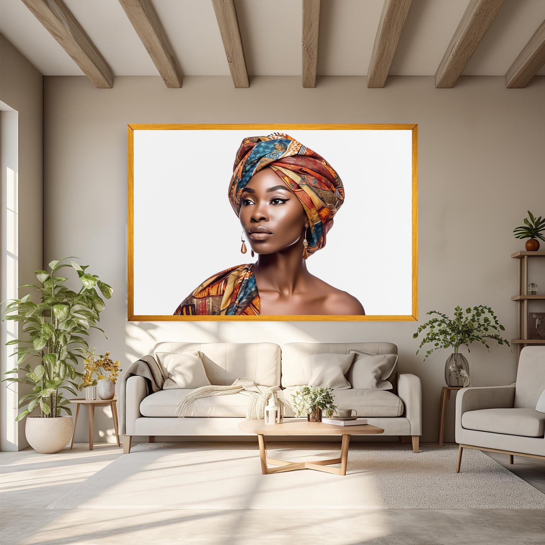 Obraz na Płótnie African Woman Turban mockup 6