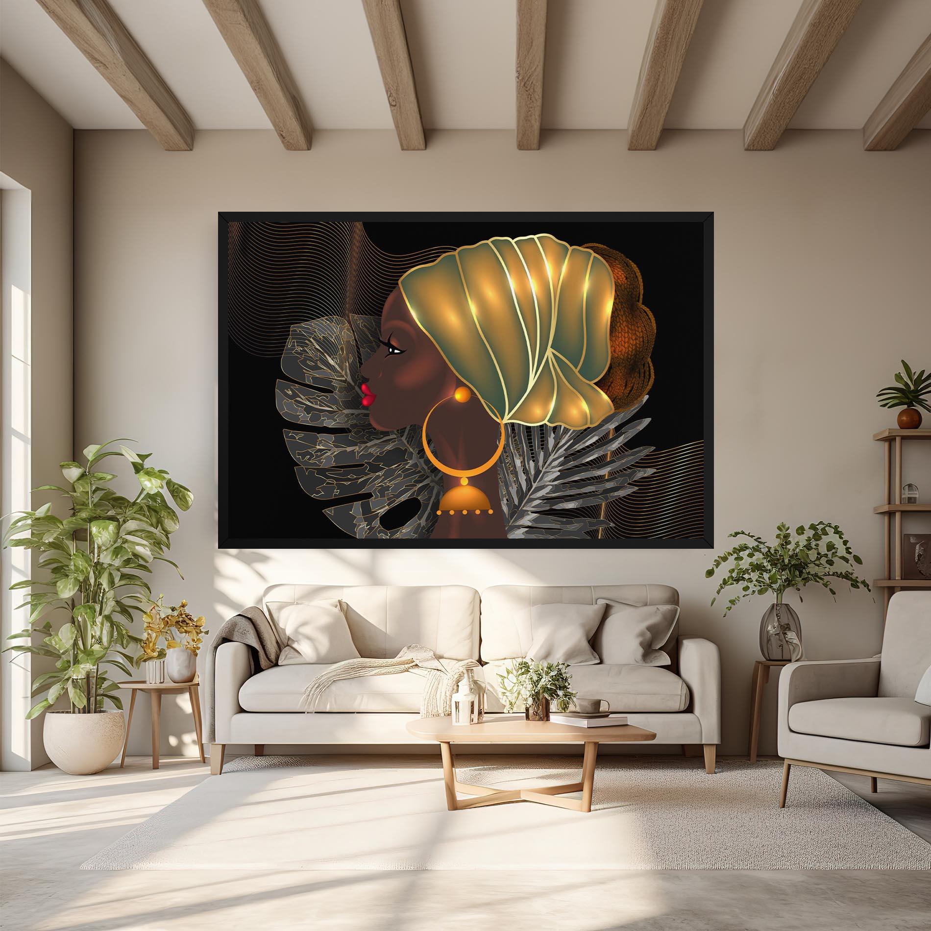 Obraz na Płótnie African Gold Leaf mockup 6