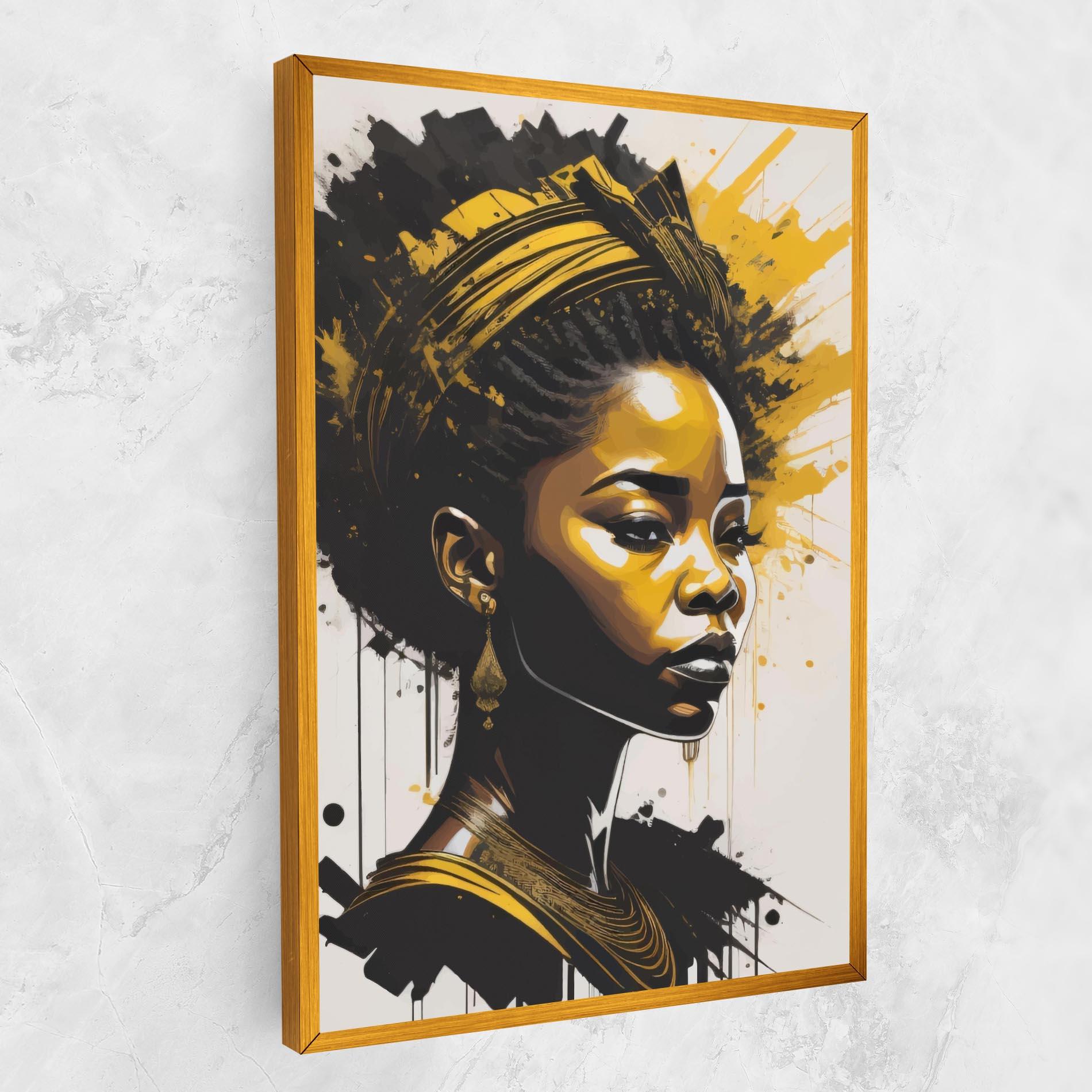 Obraz na Płótnie Gold African Woman mockup 1