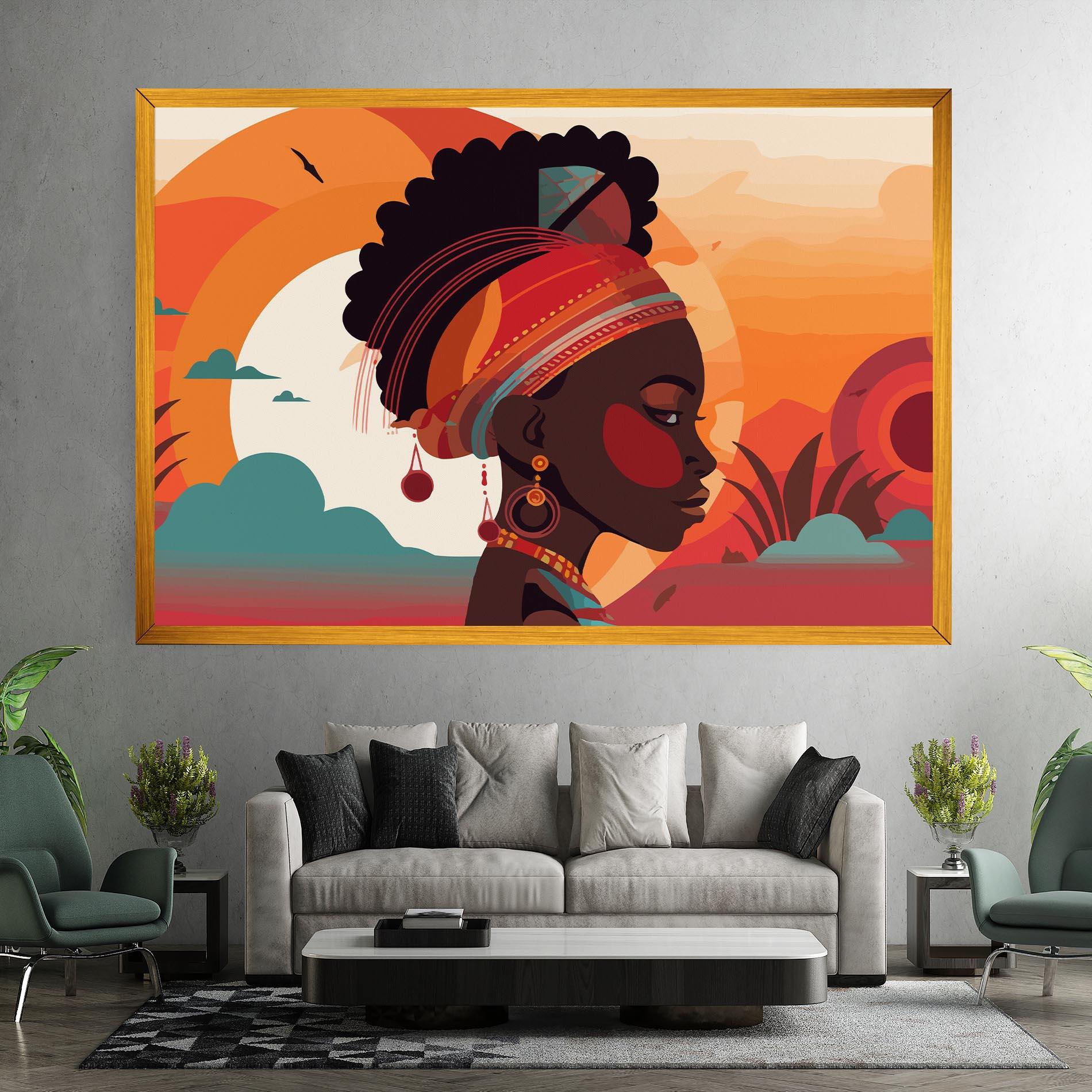 Obraz na Płótnie African Lady Art mockup 7