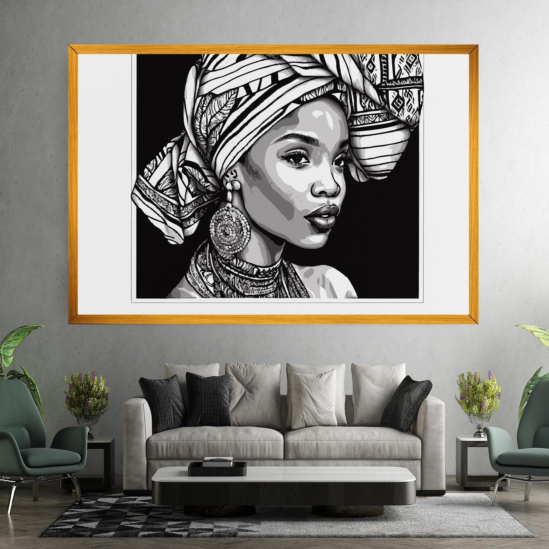 Obraz na Płótnie Beautiful African Lady mockup 7