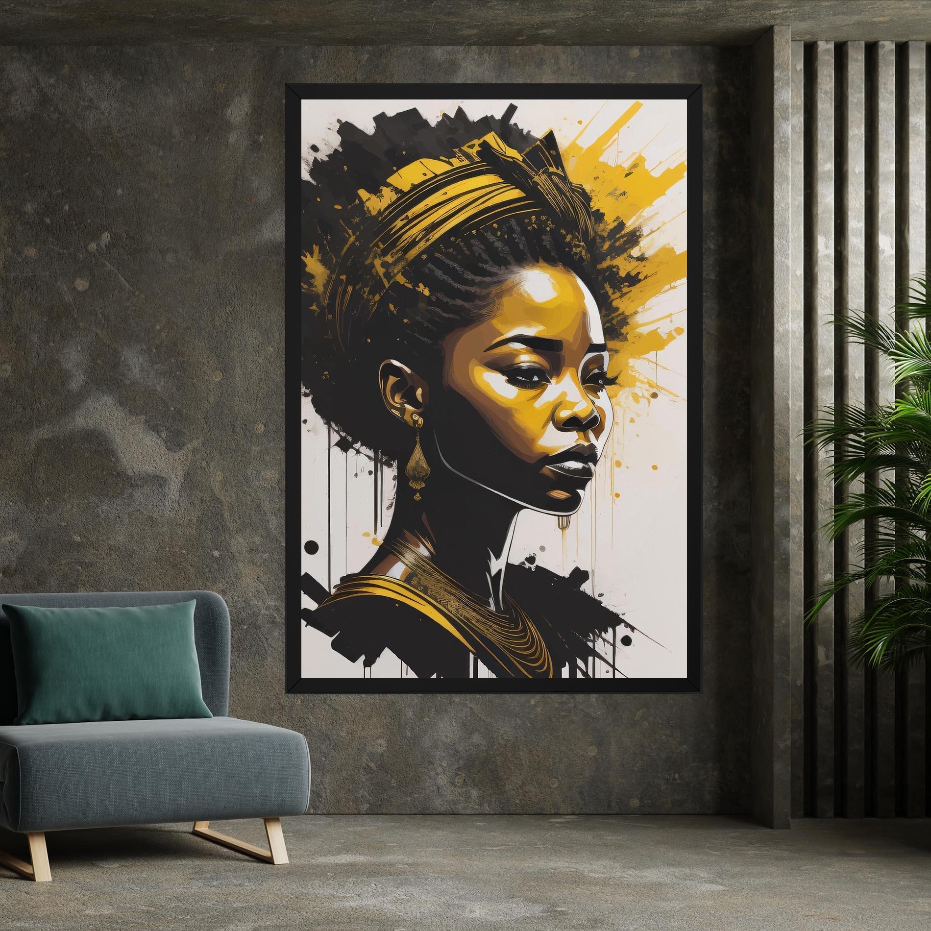 Obraz na Płótnie Gold African Woman mockup 7