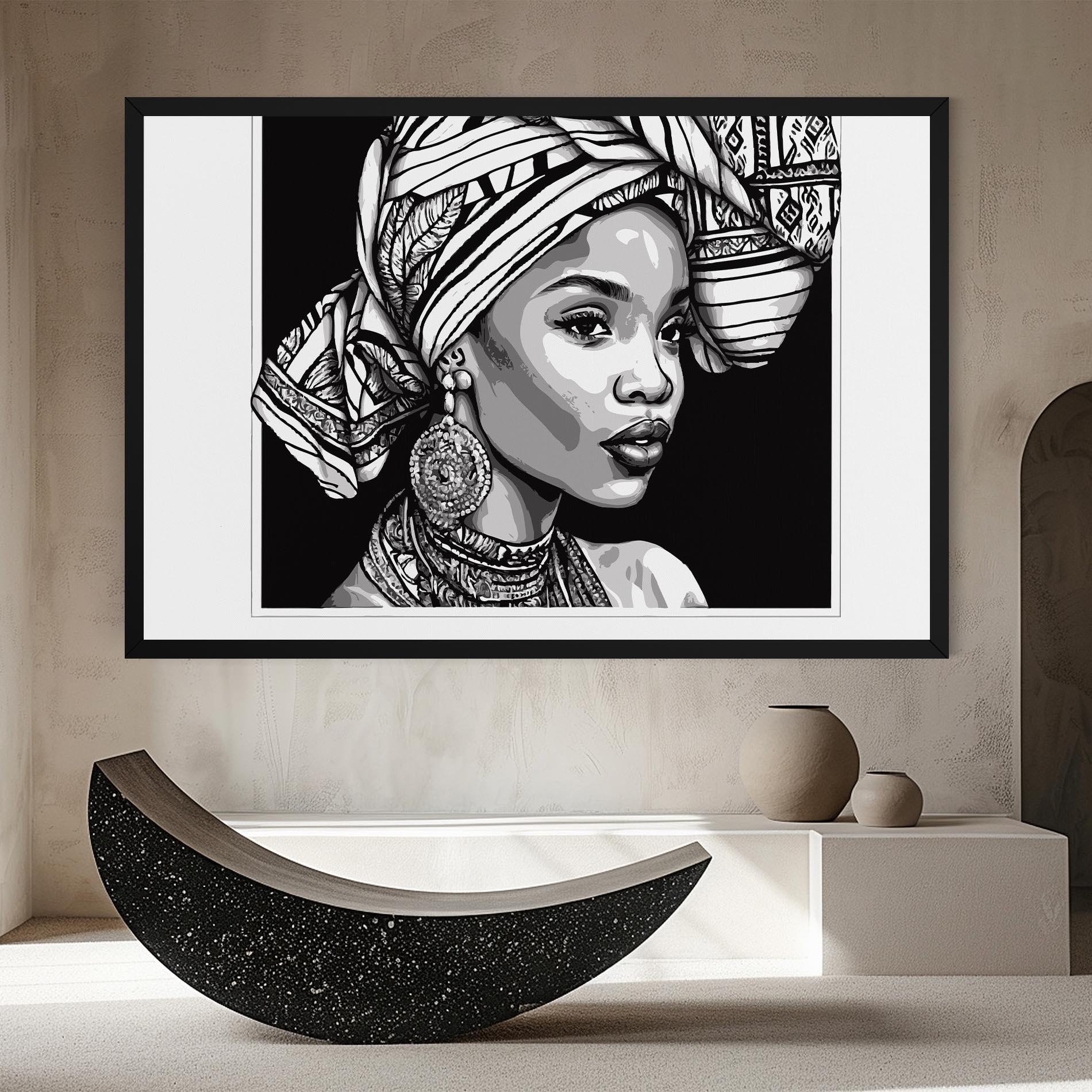 Obraz na Płótnie Beautiful African Lady mockup 8