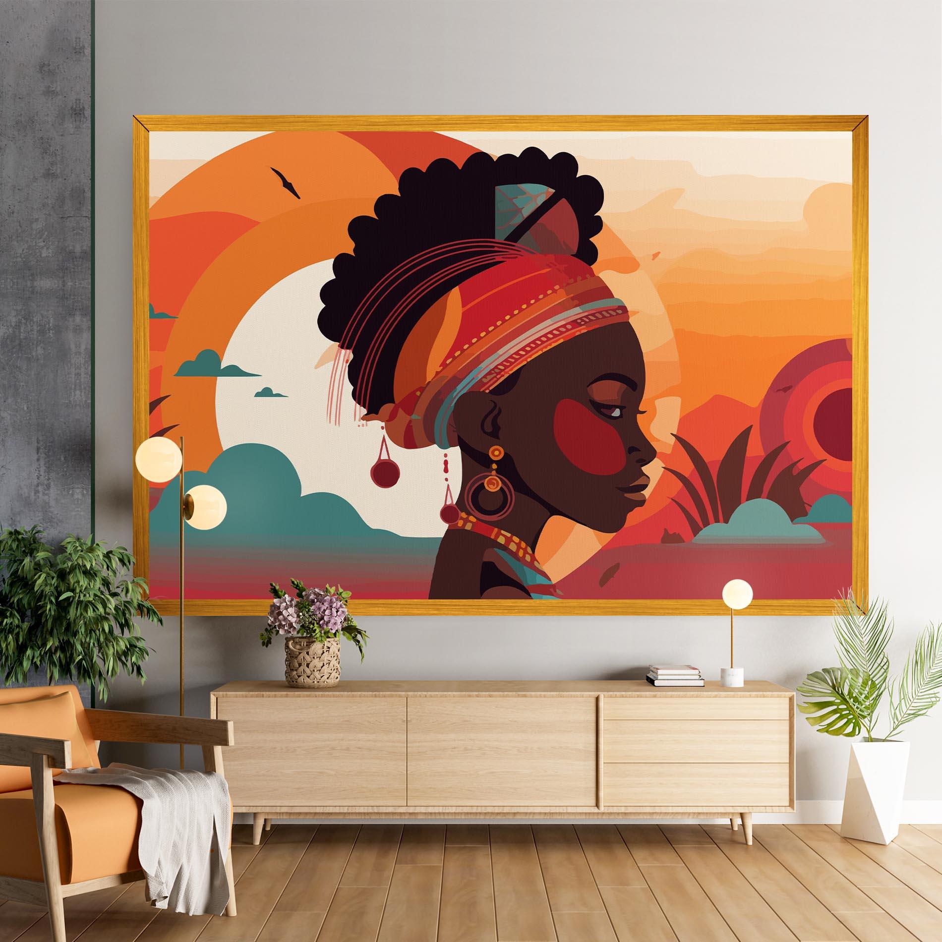 Obraz na Płótnie African Lady Art mockup 9