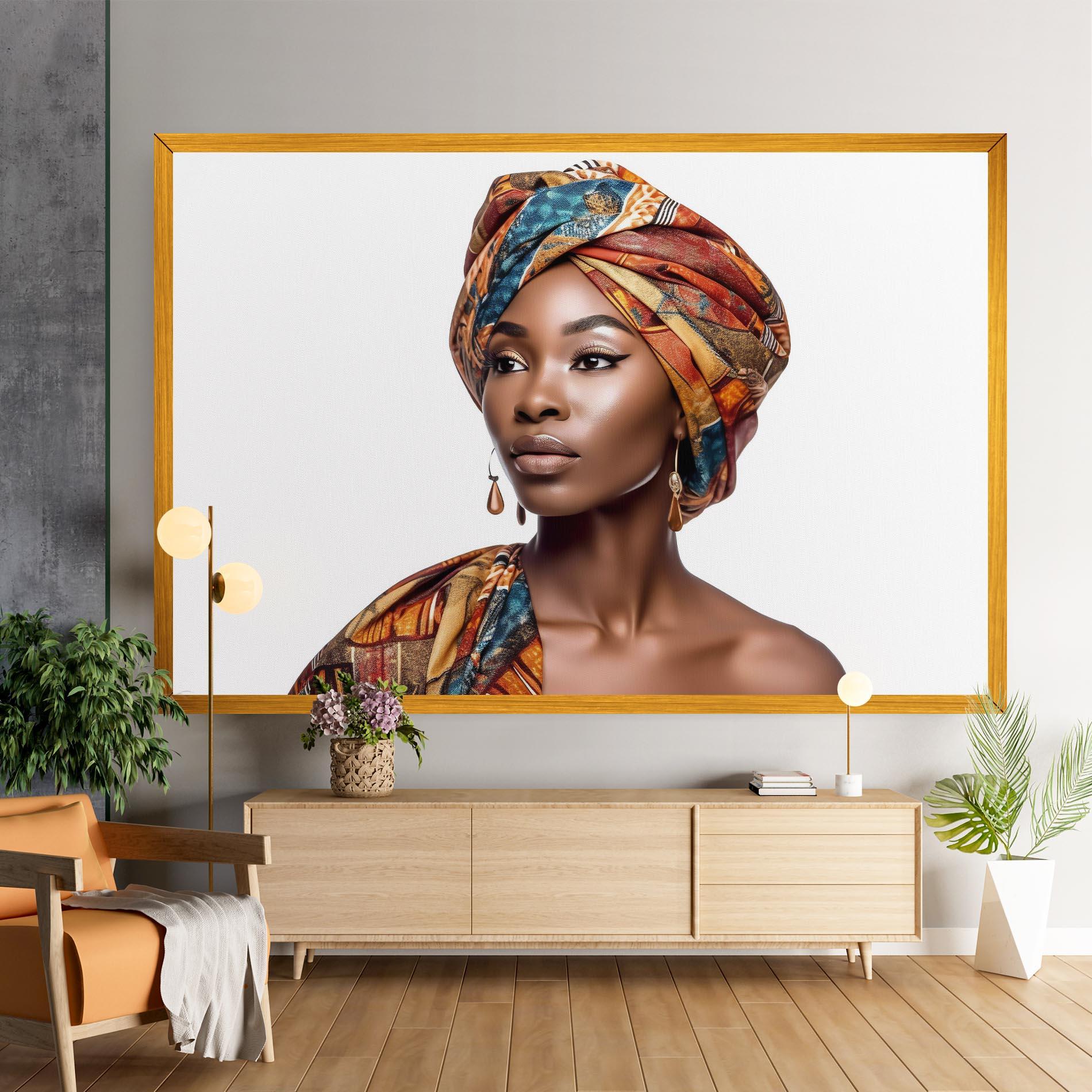 Obraz na Płótnie African Woman Turban mockup 9