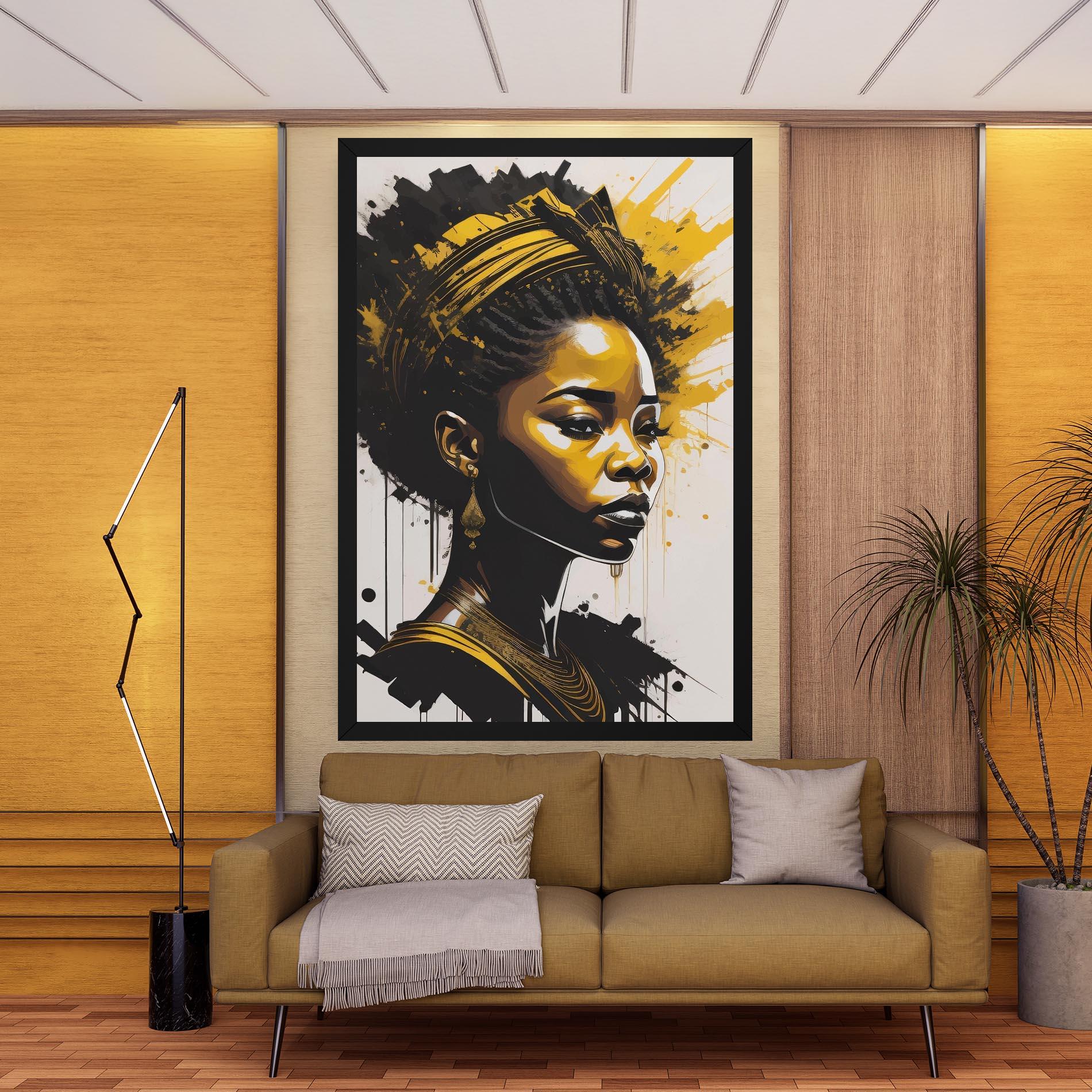 Obraz na Płótnie Gold African Woman mockup 9