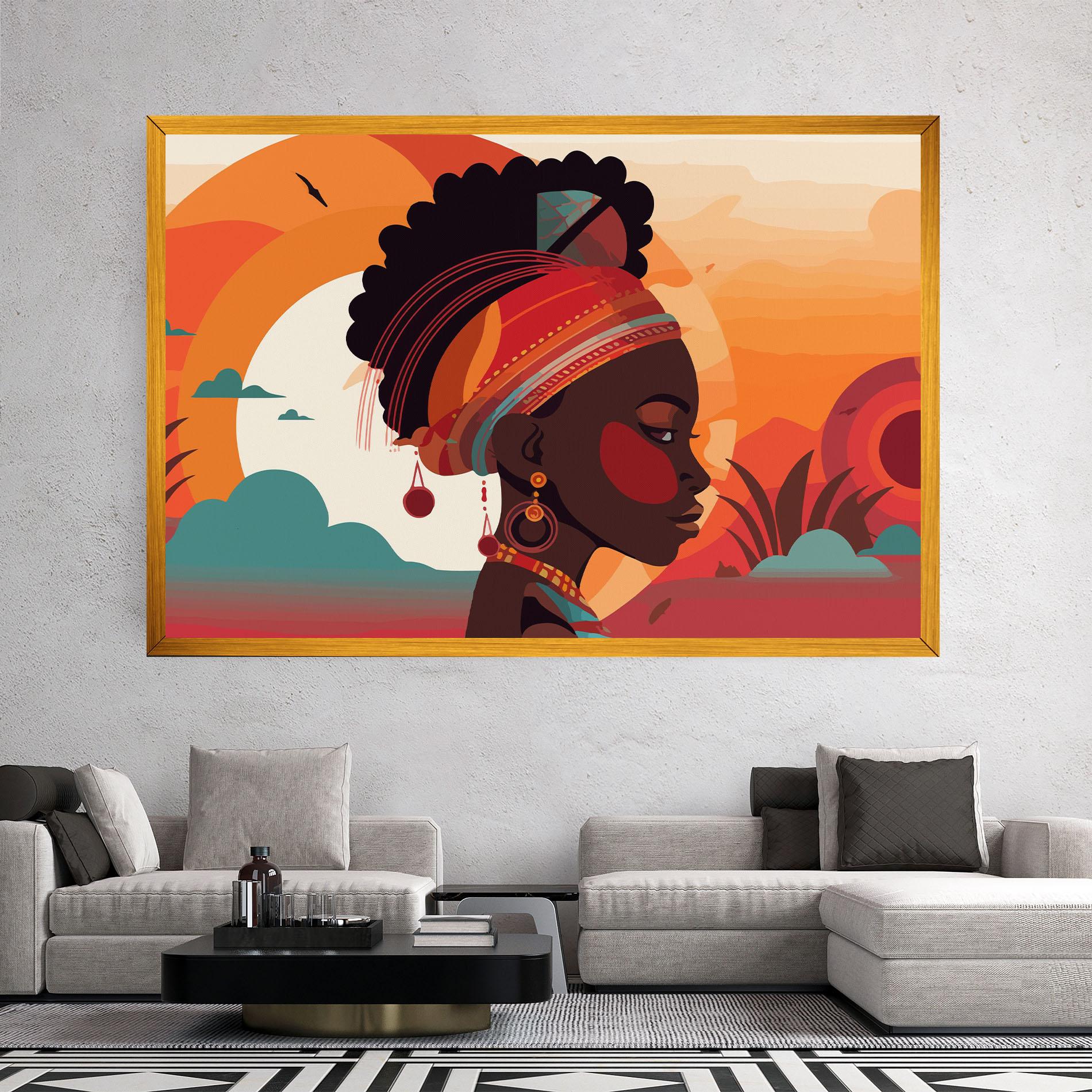 Obraz na Płótnie African Lady Art mockup 2