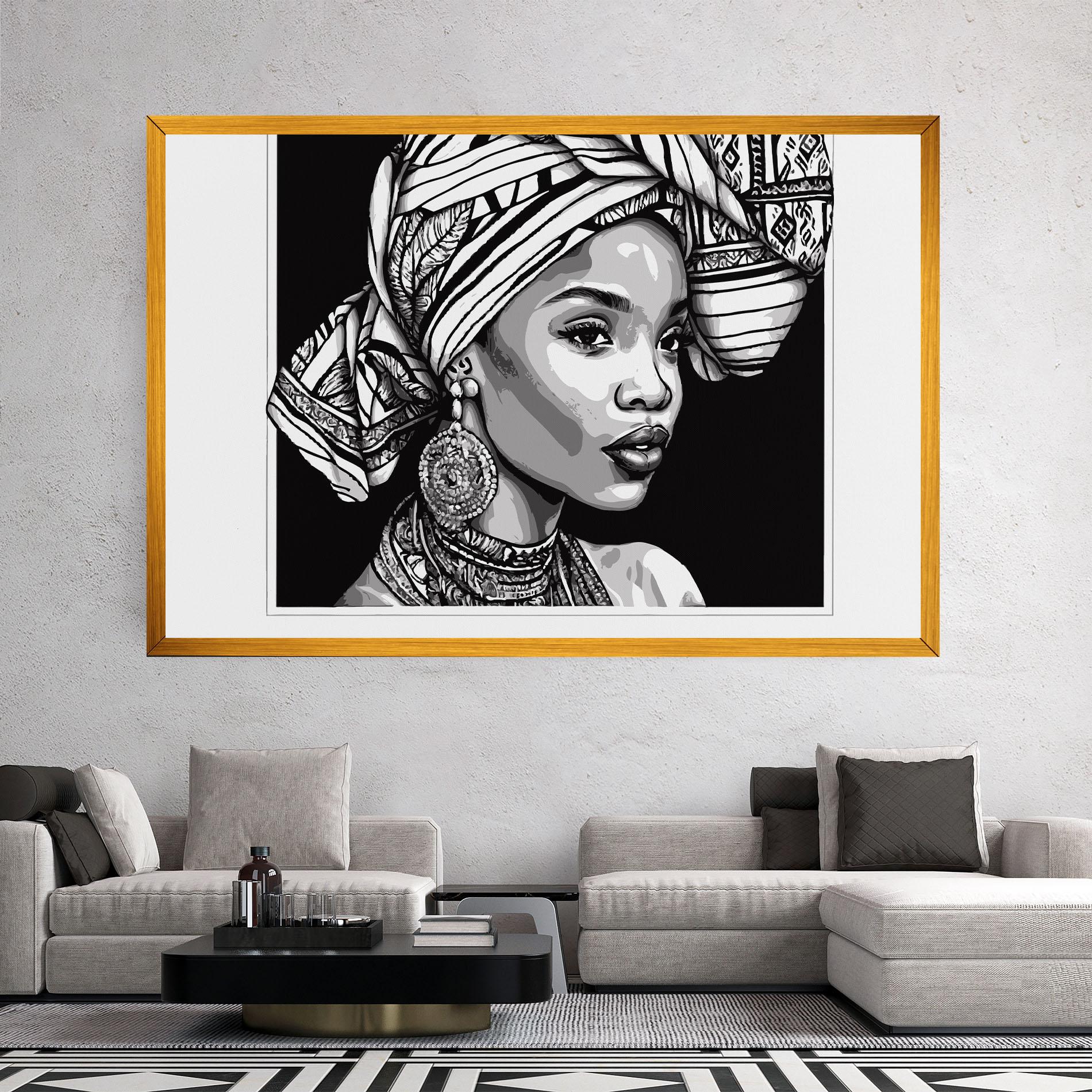 Obraz na Płótnie Beautiful African Lady mockup 2