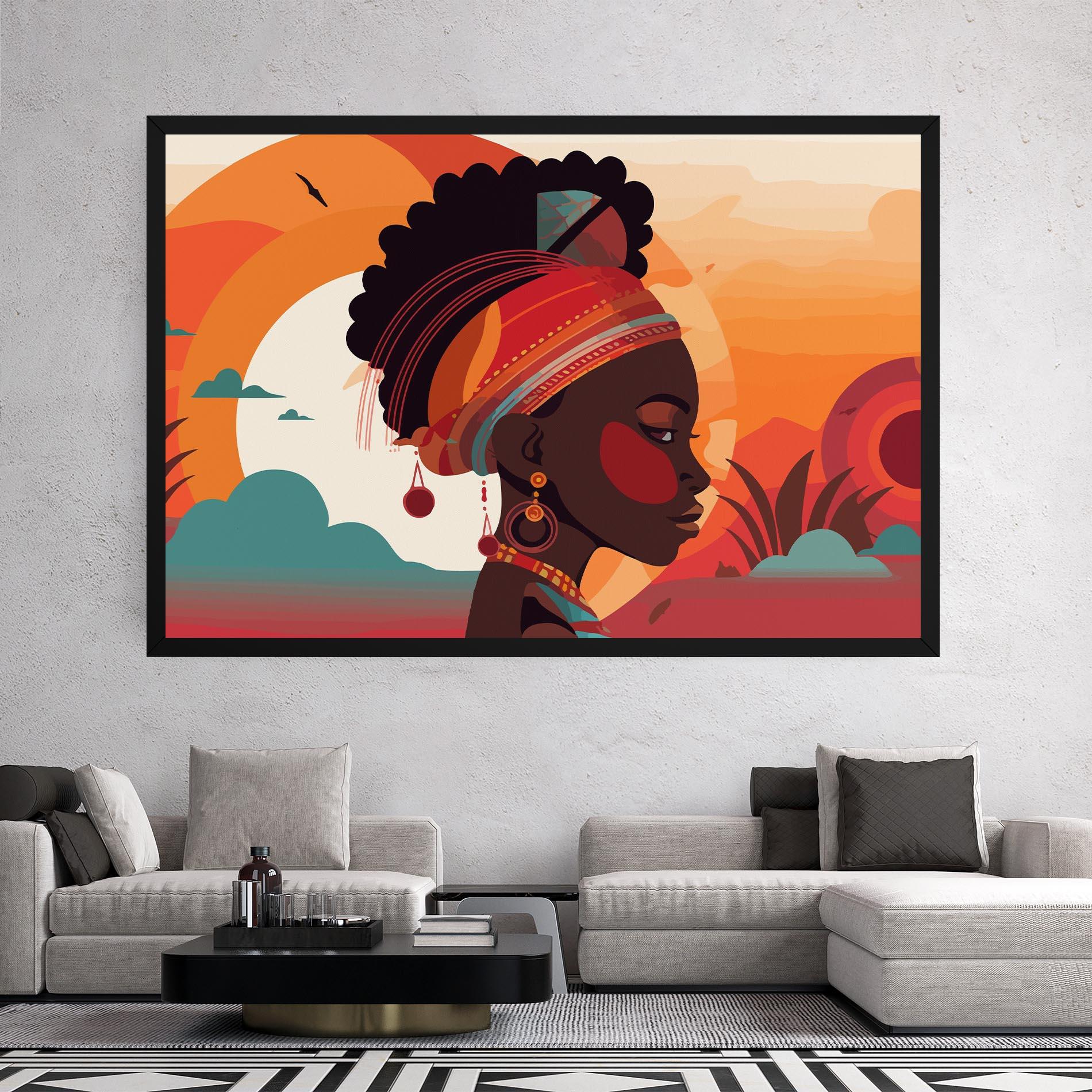 Obraz na Płótnie African Lady Art mockup 2