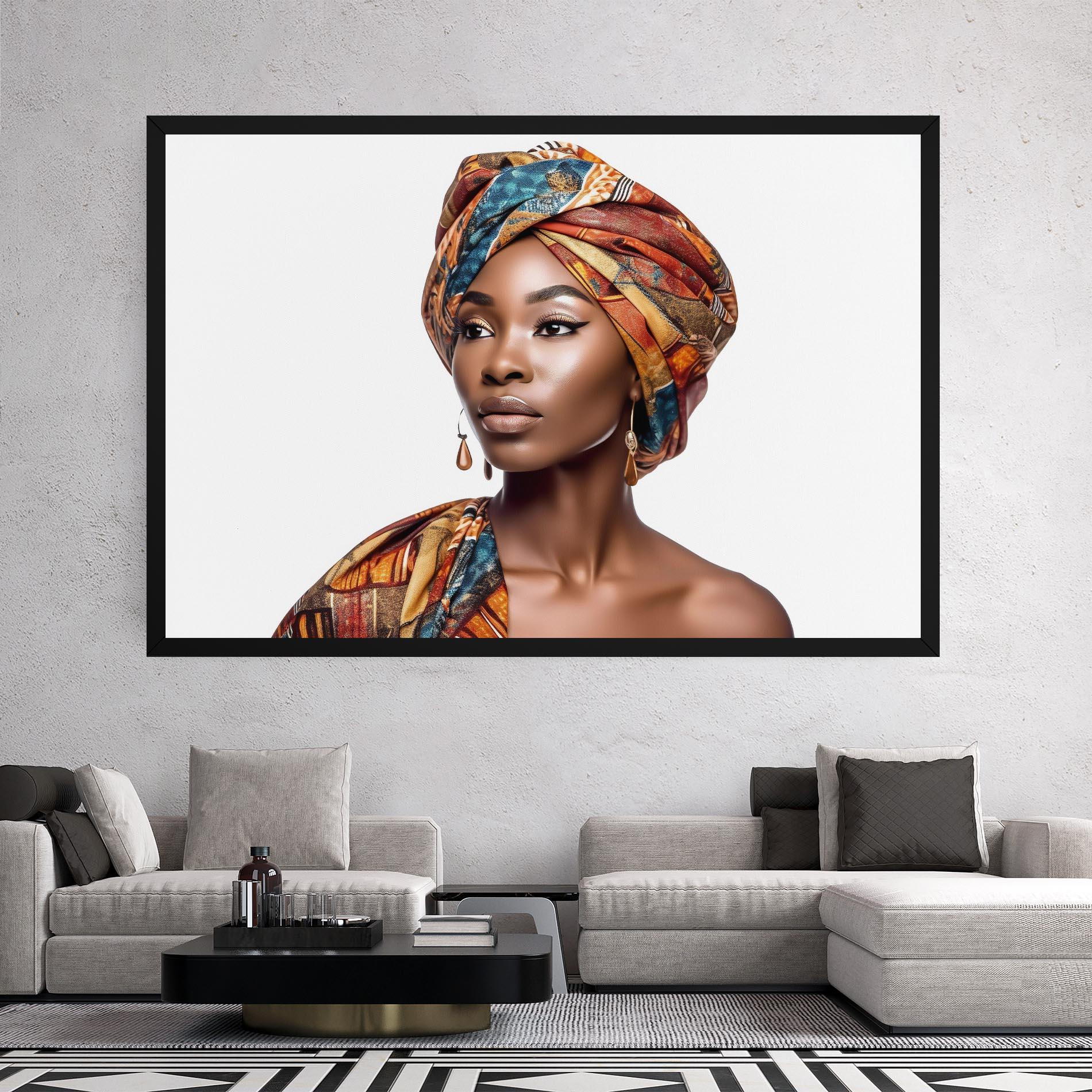 Obraz na Płótnie African Woman Turban mockup 2