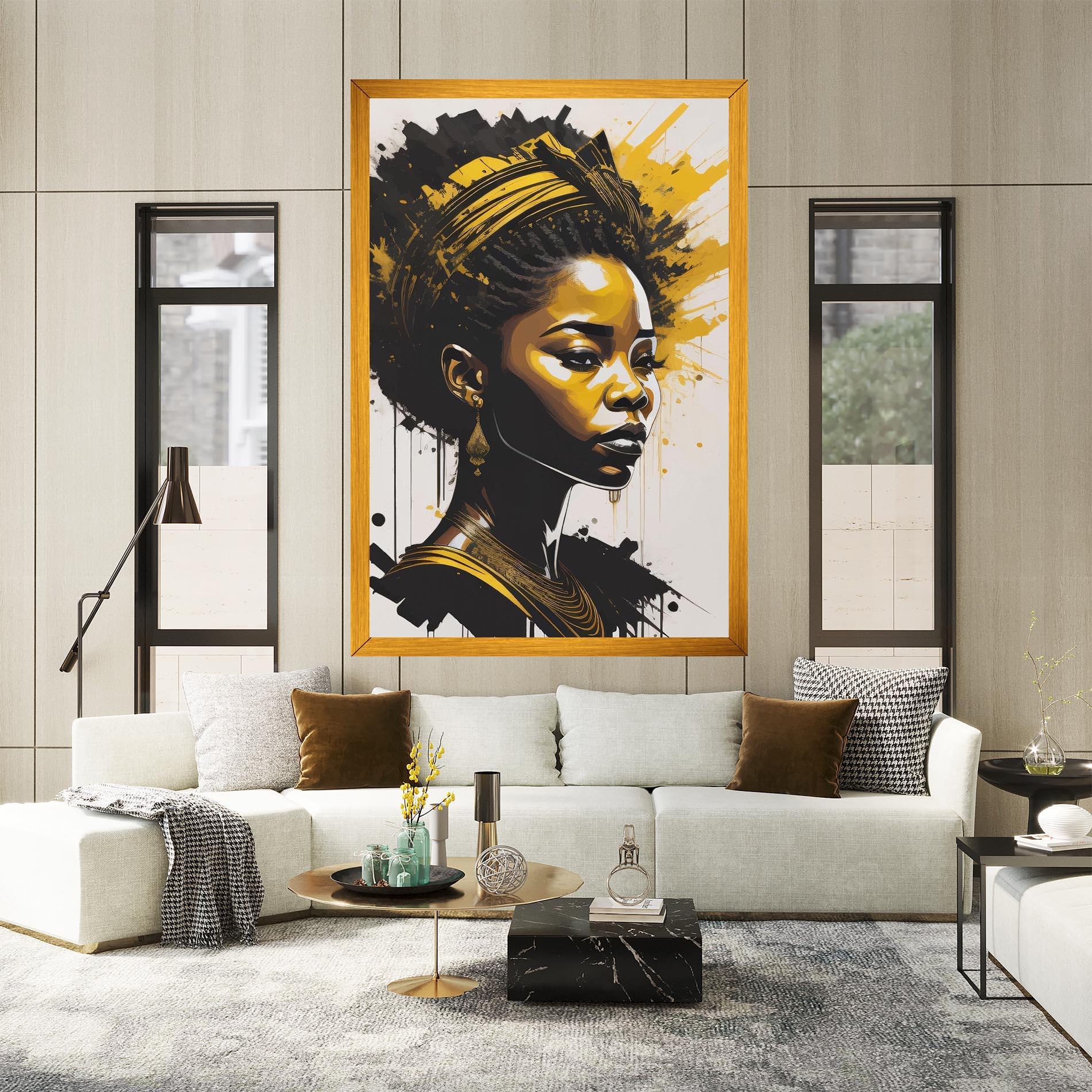 Obraz na Płótnie Gold African Woman mockup 2