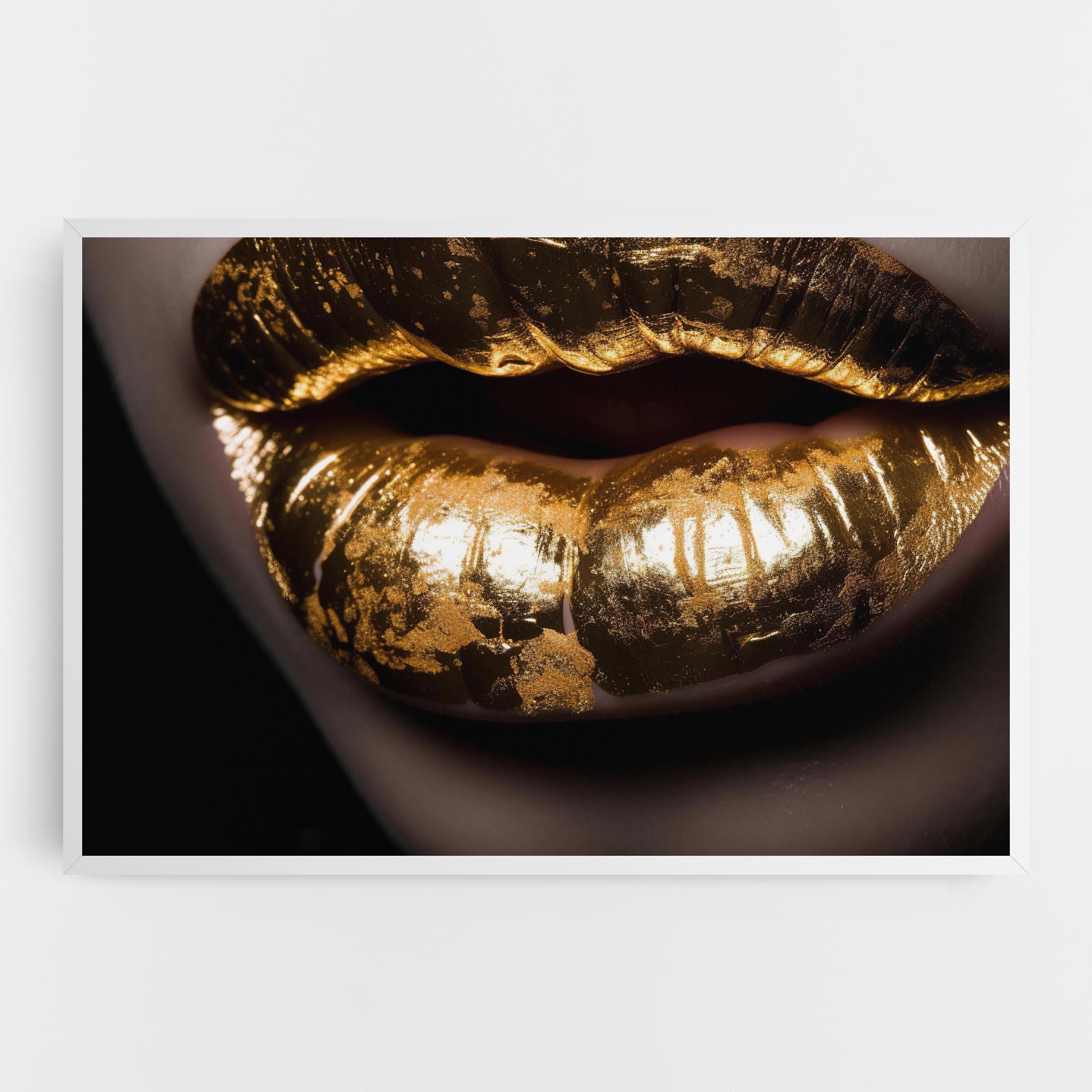 Obraz na Płótnie Big Gold Lips mockup 0