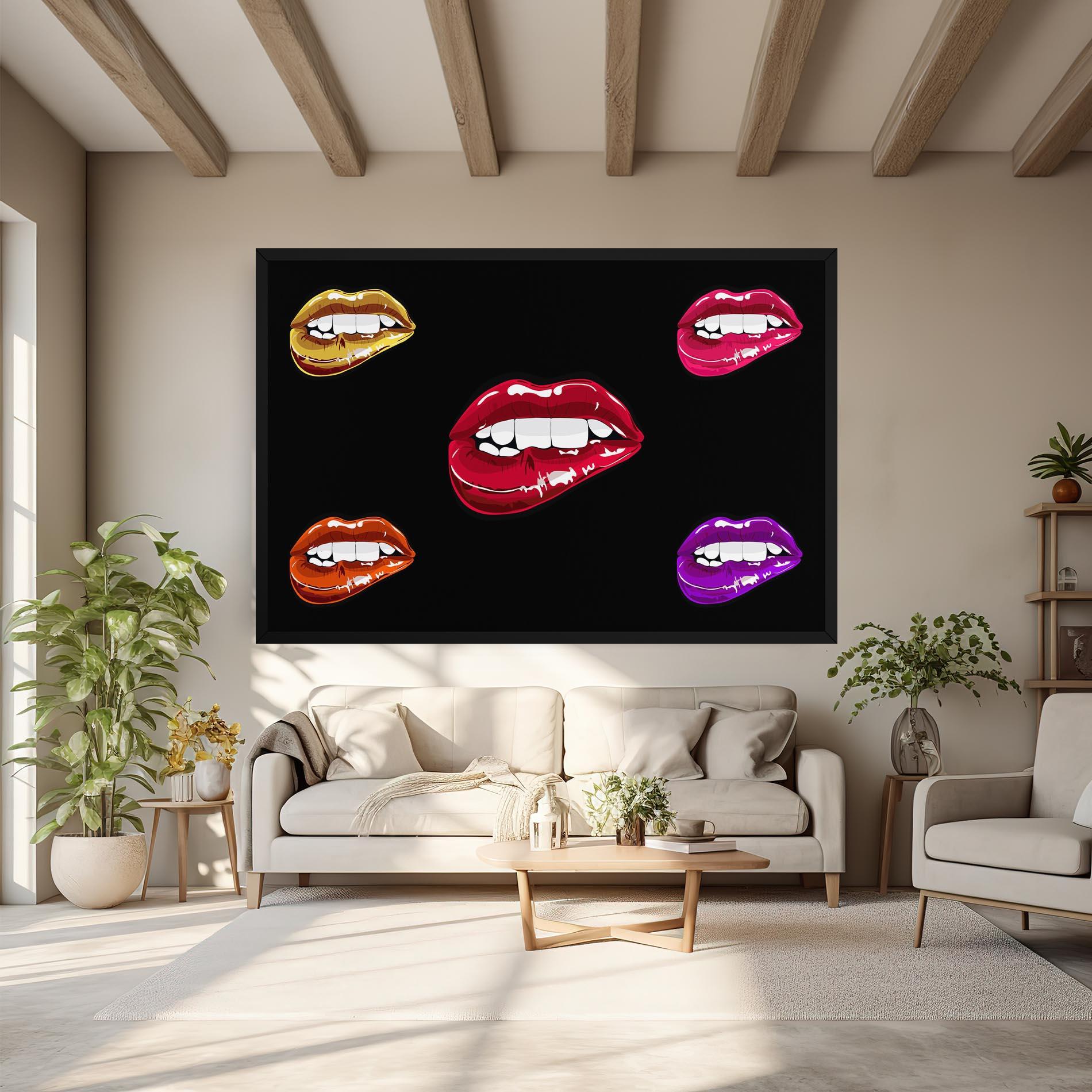 Obraz na Płótnie Mix Color Lips mockup 6