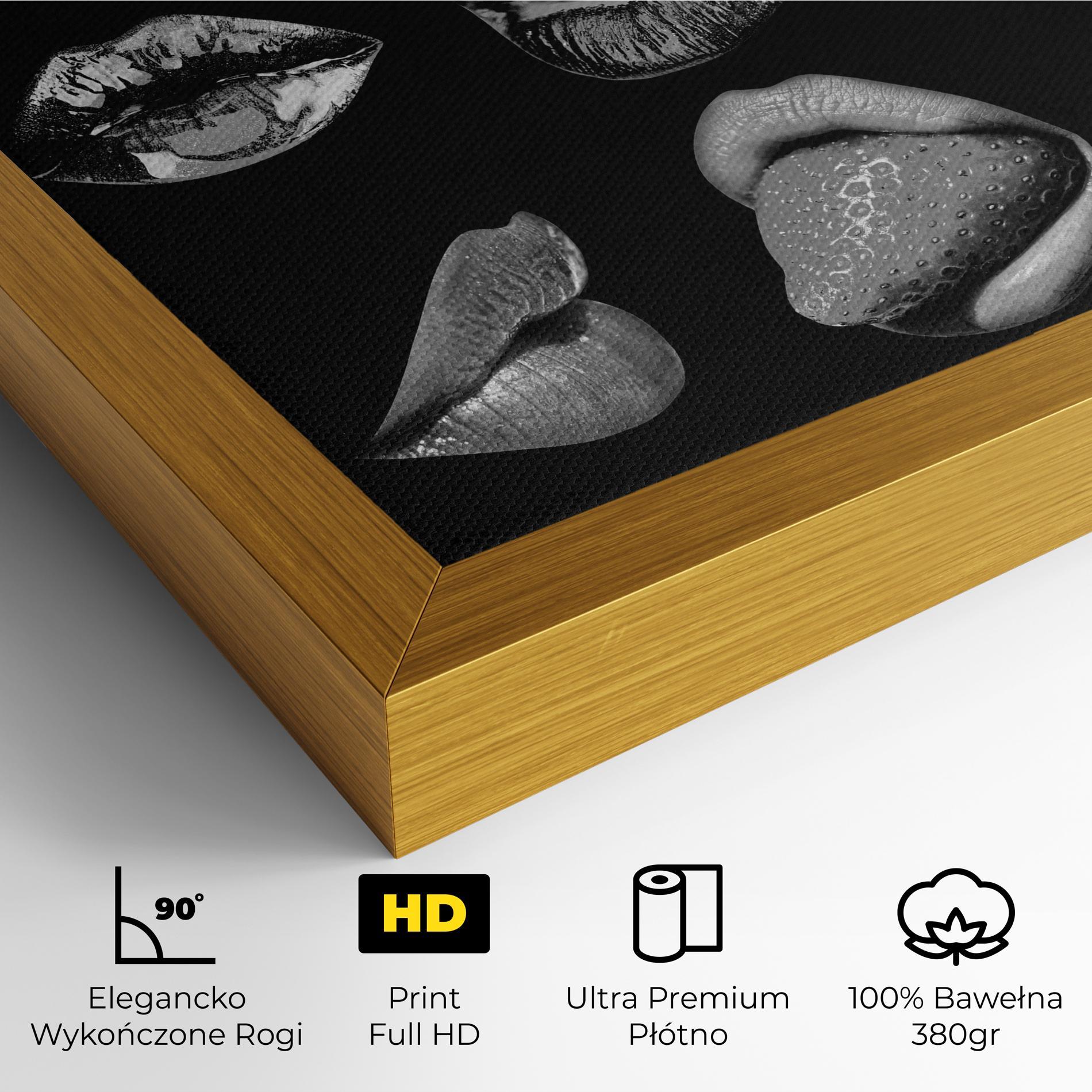 Obraz na Płótnie Grey Lips Collage mockup 4