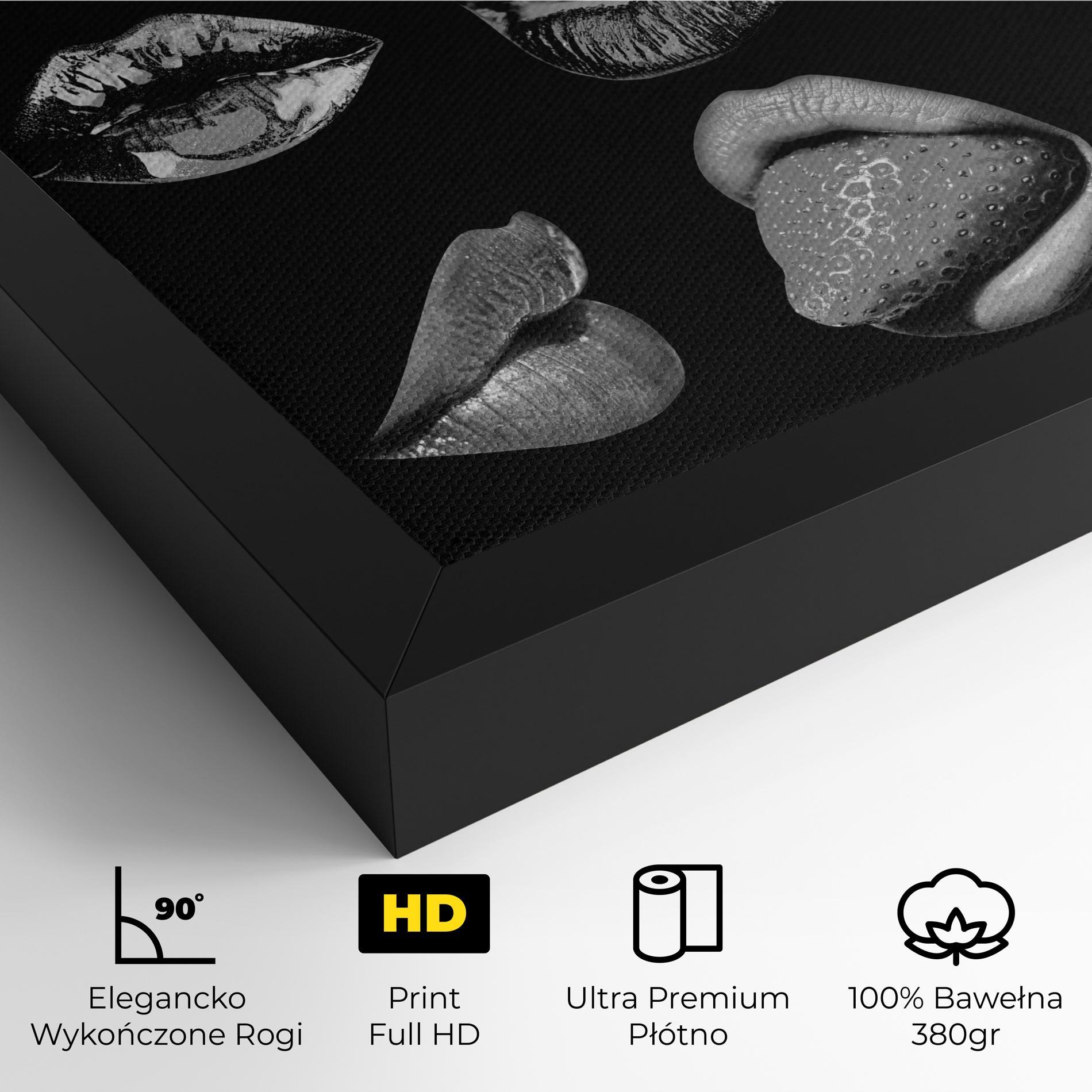 Obraz na Płótnie Grey Lips Collage mockup 4