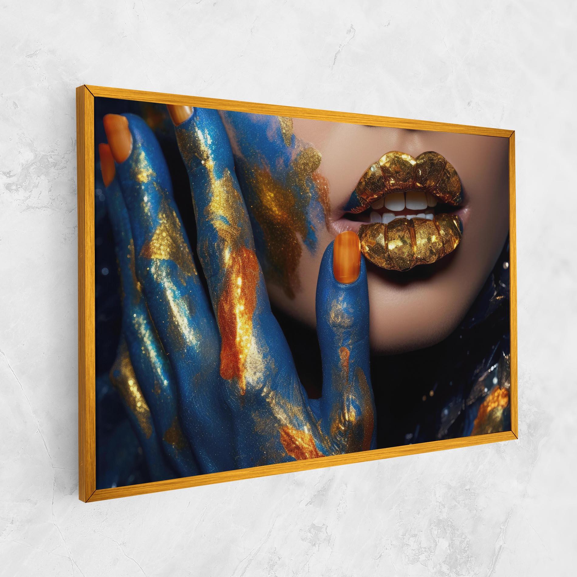 Obraz na Płótnie Blue Hand Lips mockup 1