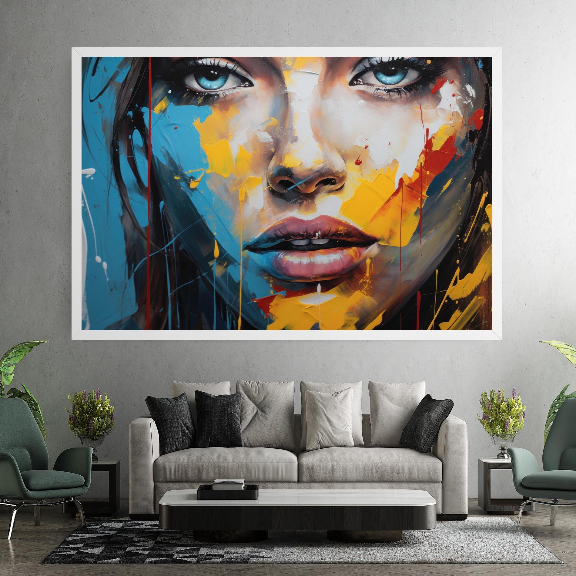 Obraz na Płótnie Woman Abstract Lips mockup 7