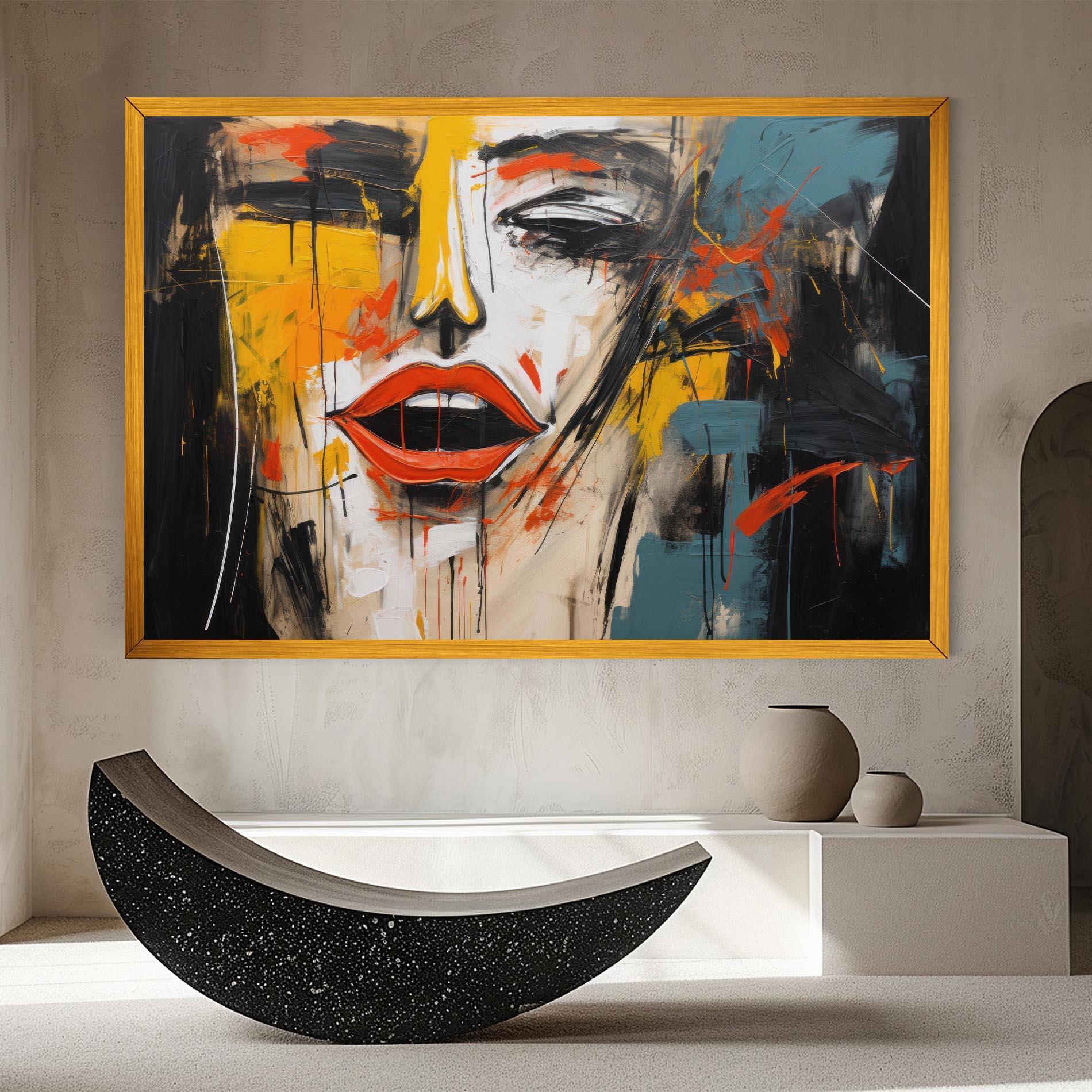 Obraz na Płótnie Abstract Woman Lips mockup 8